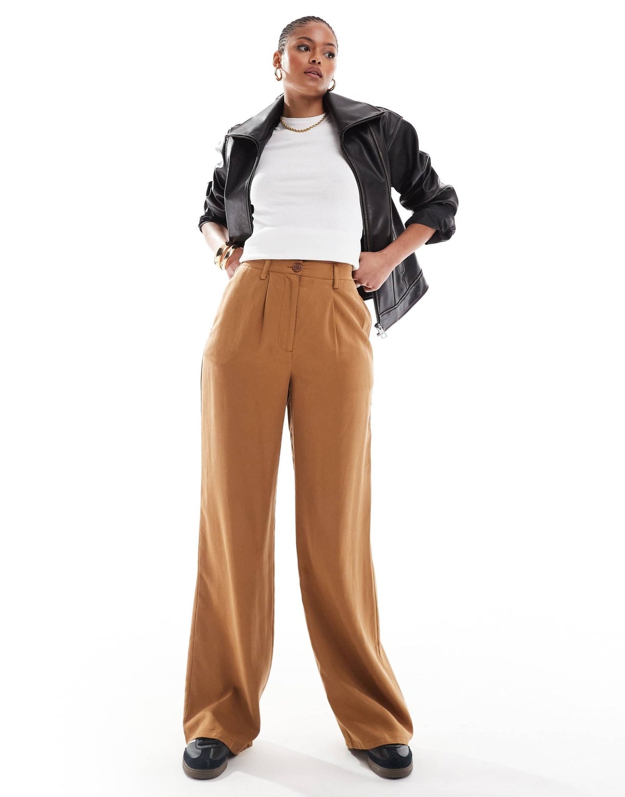 ASOS DESIGN Tall relaxed straight leg trousers in camel - ASOS Sample Sale EU Store