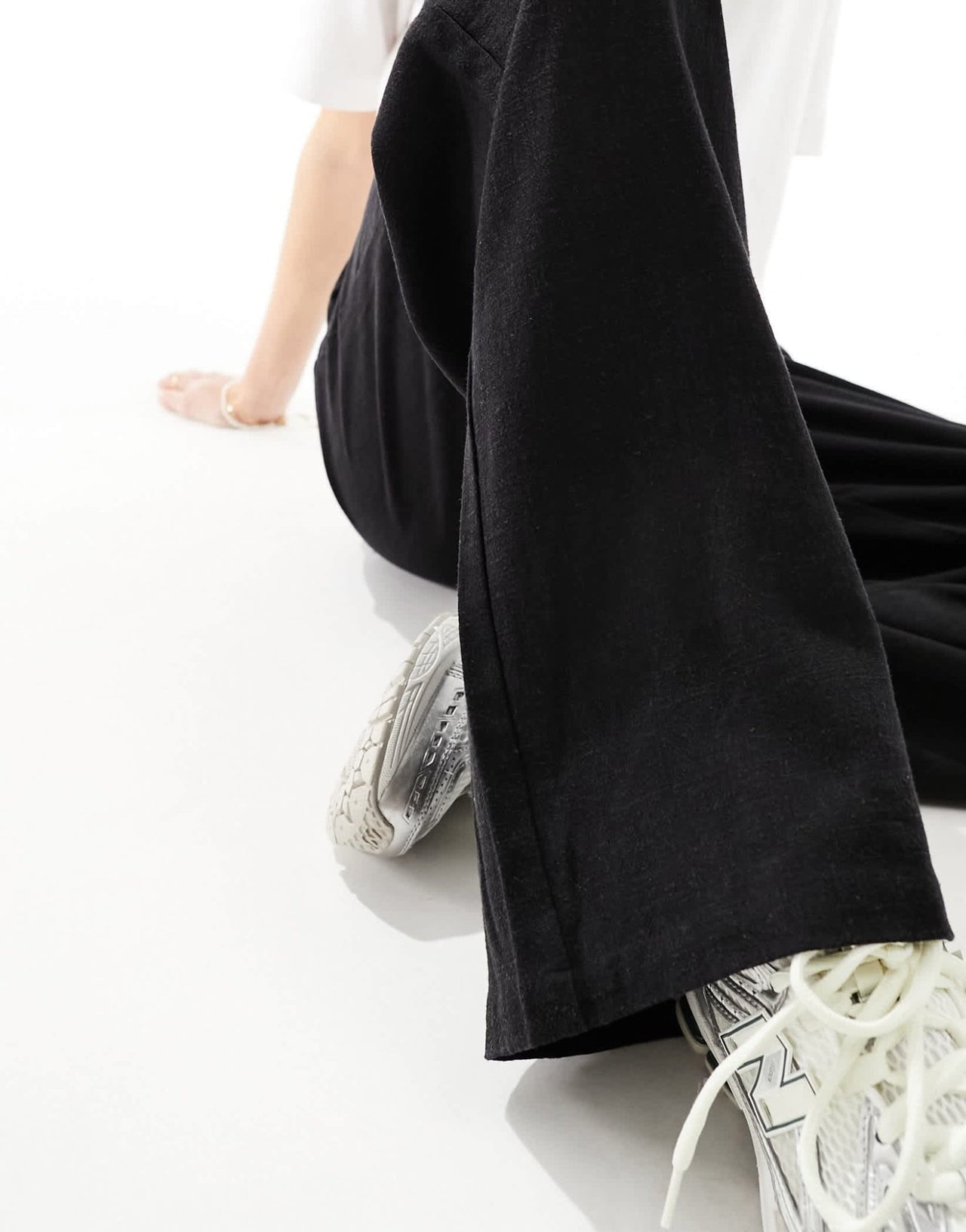 ASOS DESIGN Tall tailored high waist seam detail wide leg linen trousers in black - ASOS Sample Sale EU Store