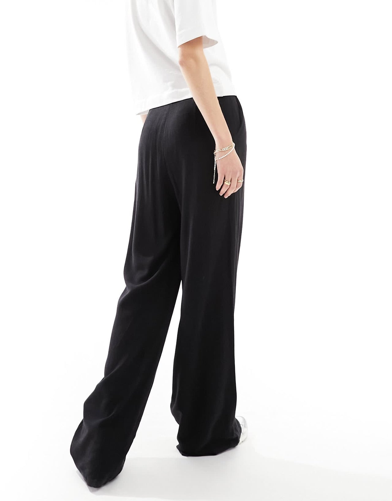 ASOS DESIGN Tall tailored high waist seam detail wide leg linen trousers in black - ASOS Sample Sale EU Store