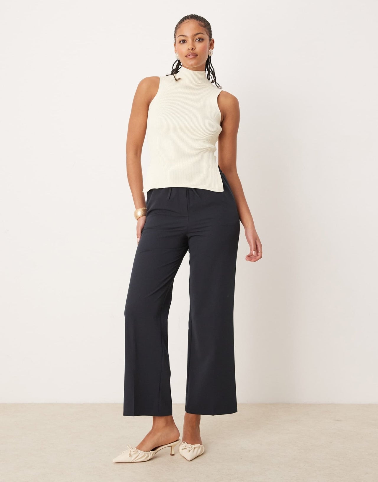 ASOS DESIGN Tall tailored pull on trousers in navy - ASOS Sample Sale EU Store
