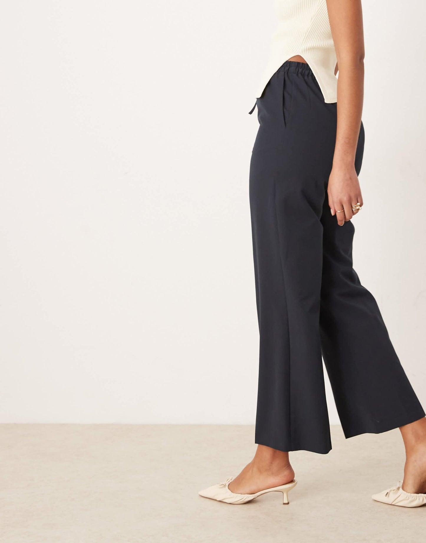 ASOS DESIGN Tall tailored pull on trousers in navy - ASOS Sample Sale EU Store