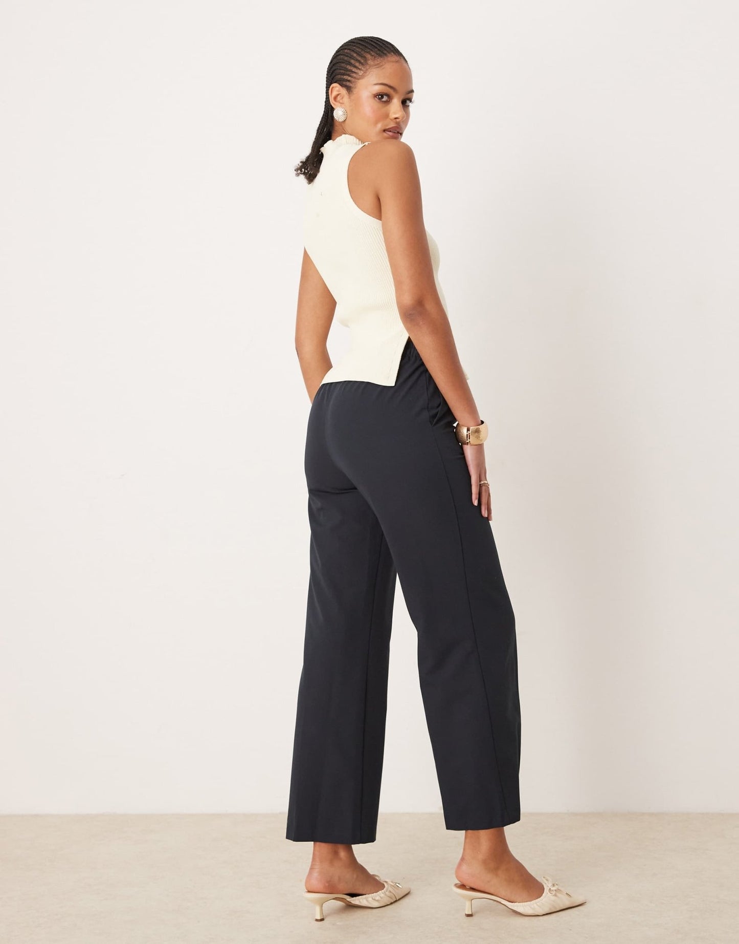 ASOS DESIGN Tall tailored pull on trousers in navy - ASOS Sample Sale EU Store