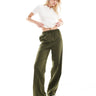 ASOS DESIGN Tall tailored pull on trousers in olive stripe