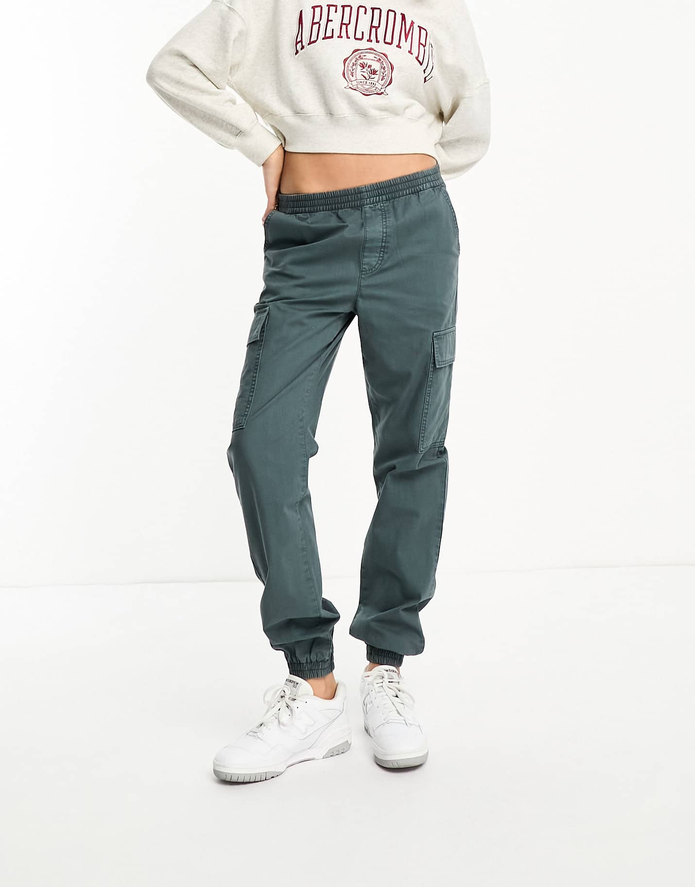 ASOS DESIGN Tall washed cargo trouser with cuff hem in petrol blue - ASOS Sample Sale EU Store