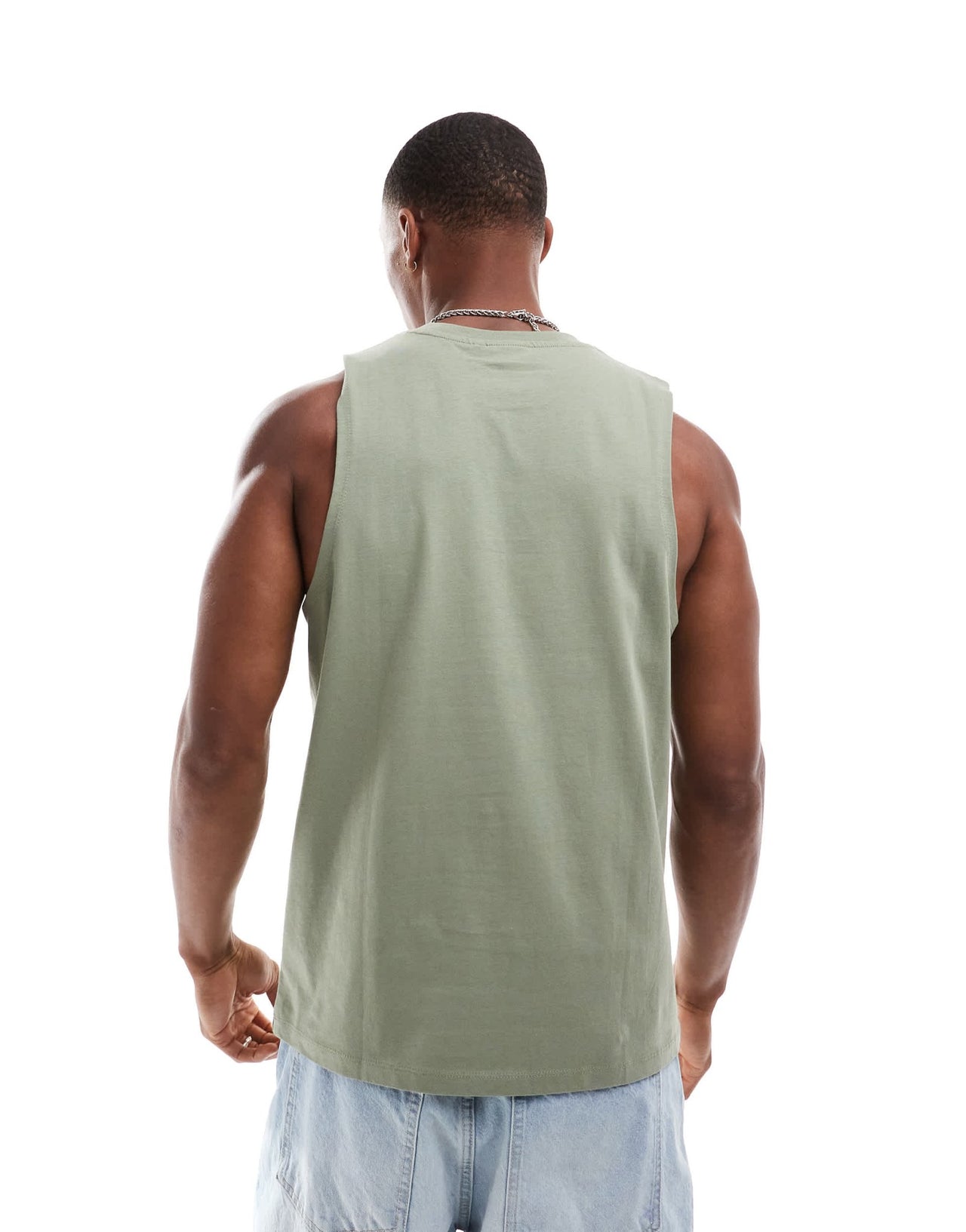 ASOS DESIGN tank with front print in green - ASOS Sample Sale EU Store