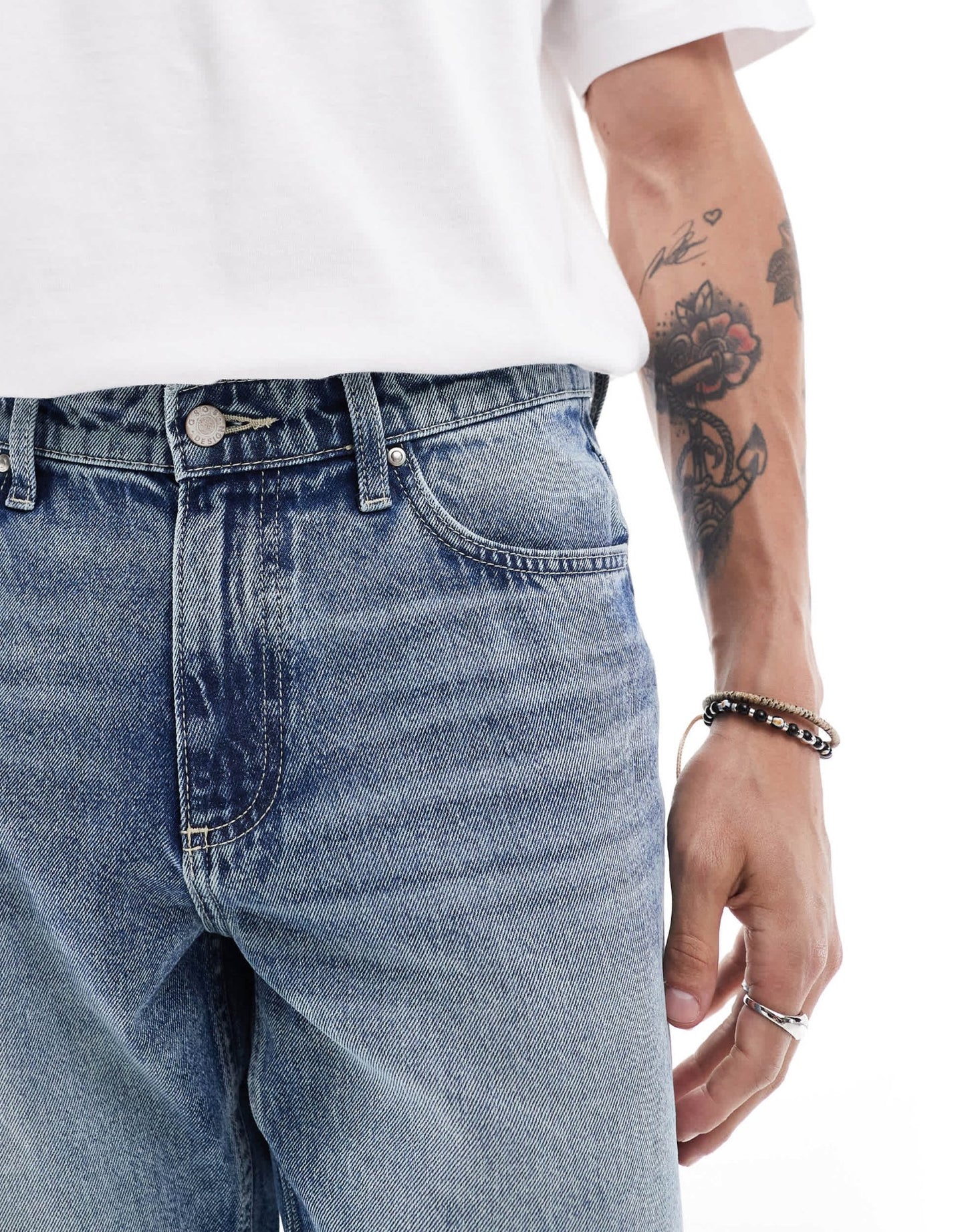 ASOS DESIGN tapered fit jeans in mid wash blue - ASOS Sample Sale EU Store