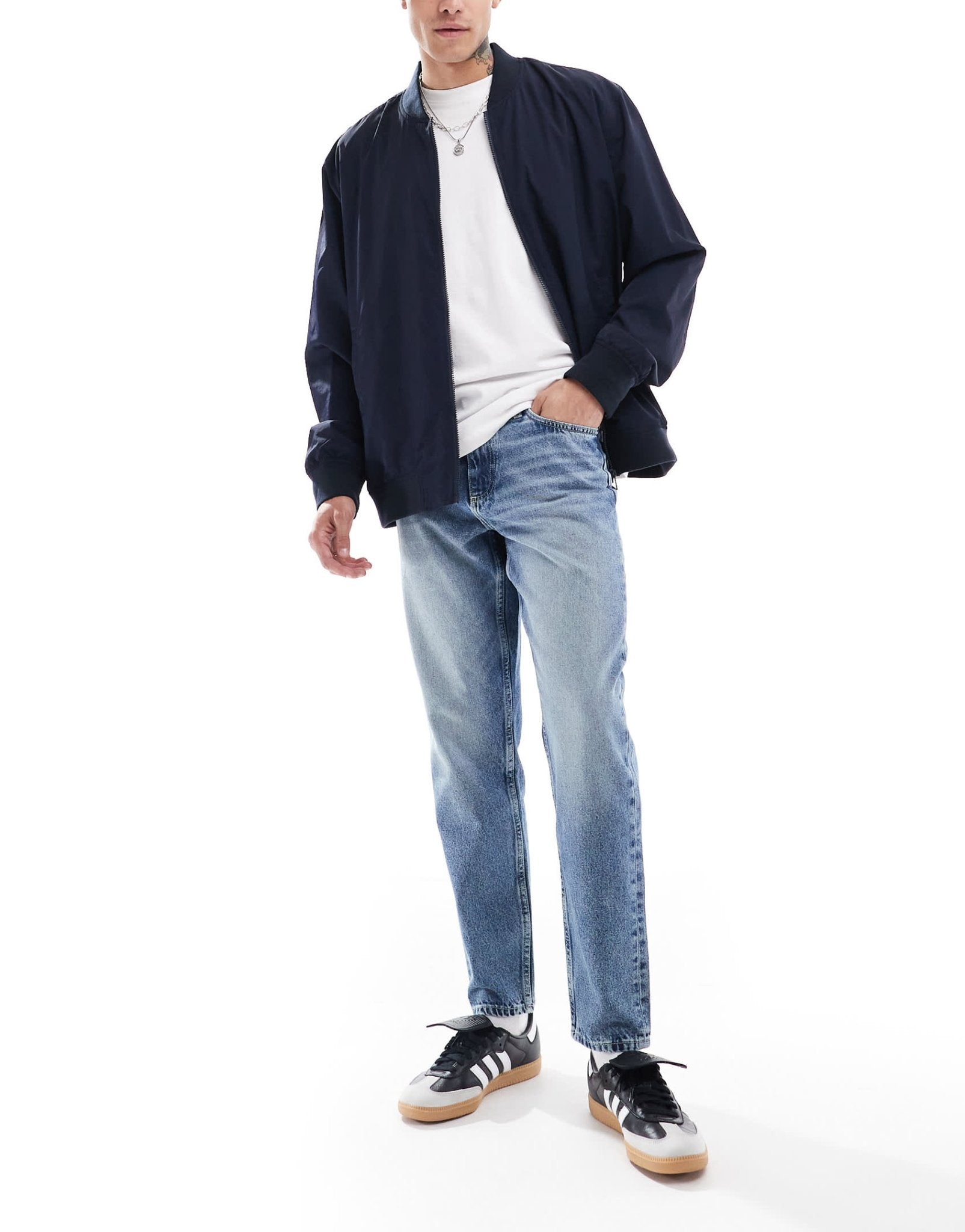 ASOS DESIGN tapered fit jeans in mid wash blue - ASOS Sample Sale EU Store