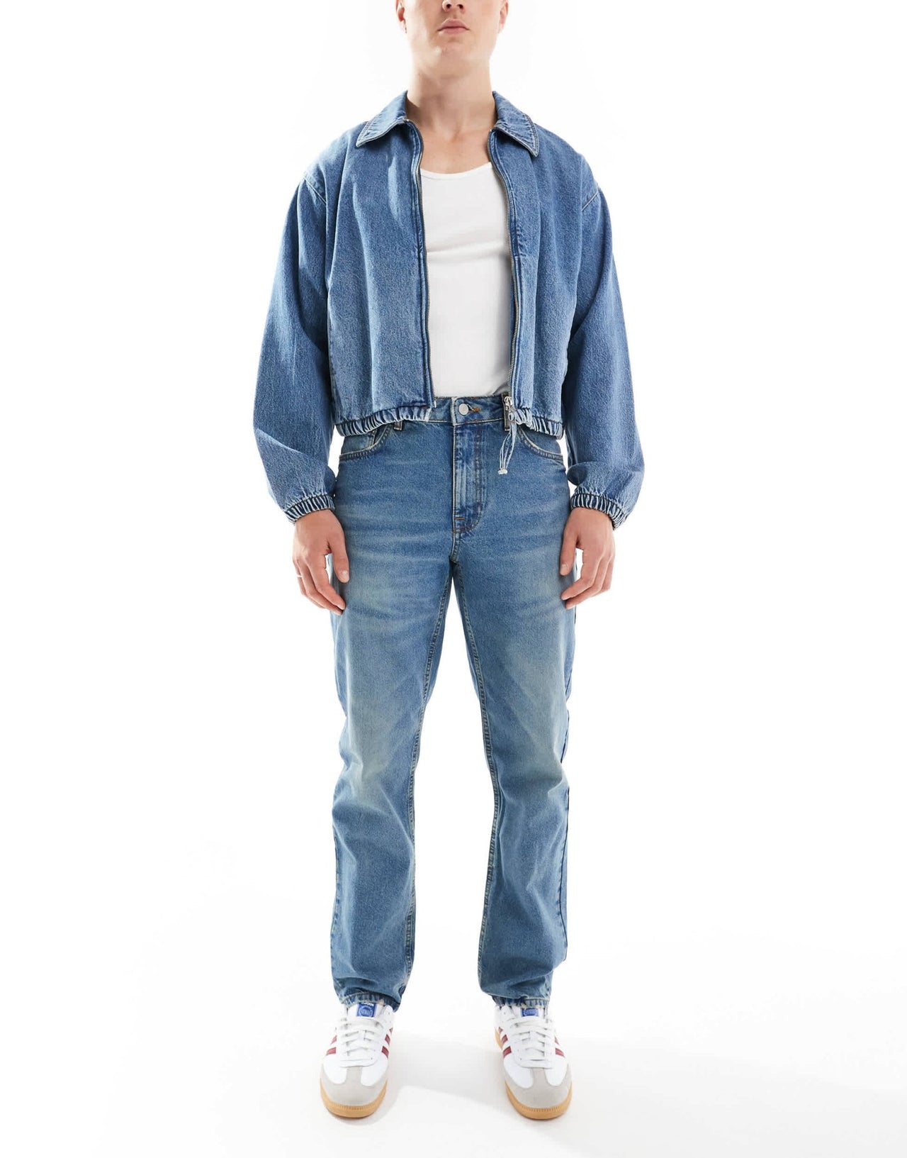 ASOS DESIGN tapered fit jeans in mid wash blue - ASOS Sample Sale EU Store