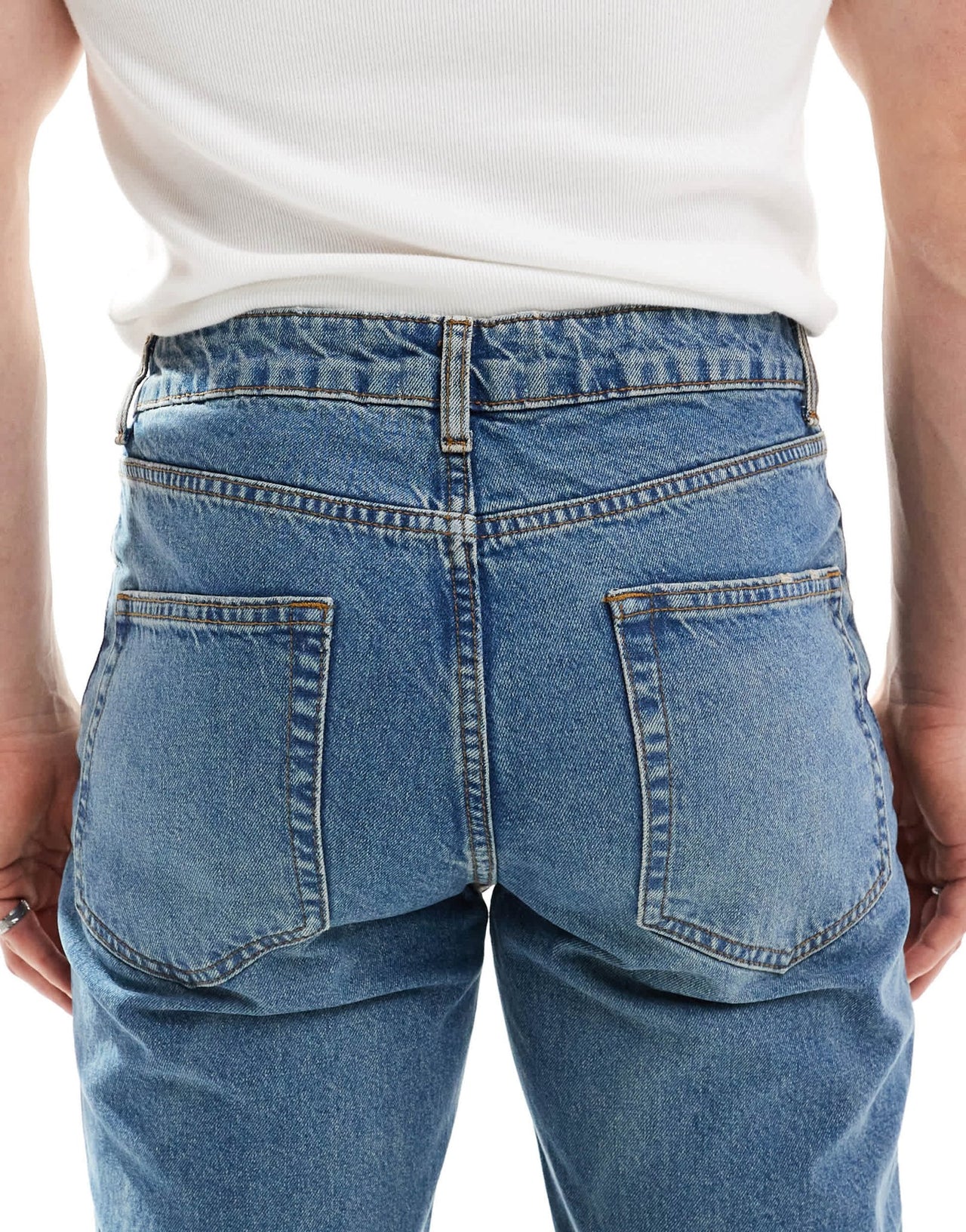 ASOS DESIGN tapered fit jeans in mid wash blue - ASOS Sample Sale EU Store