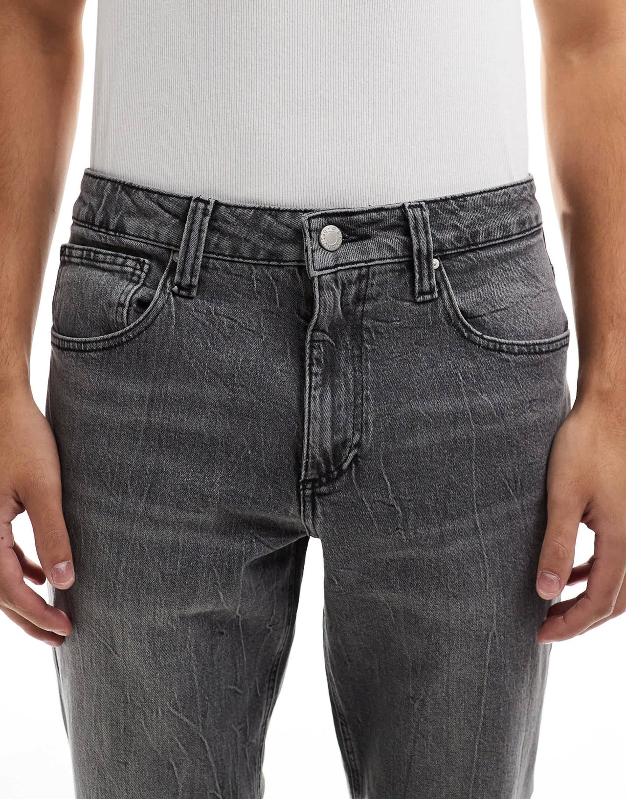 ASOS DESIGN tapered fit jeans with stretch in washed grey - ASOS Sample Sale EU Store