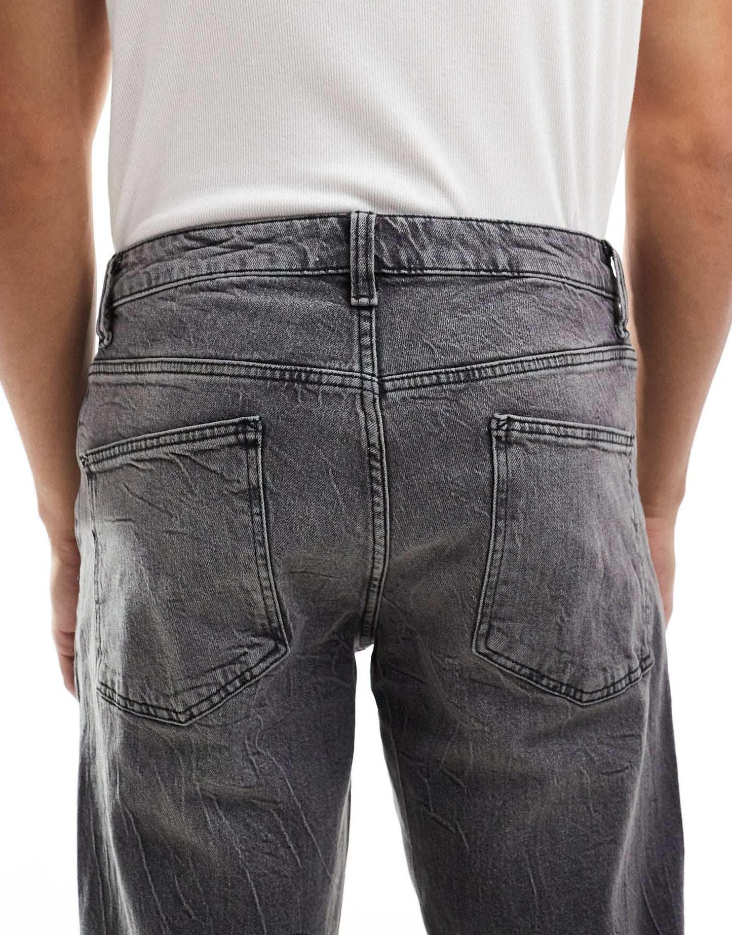 ASOS DESIGN tapered fit jeans with stretch in washed grey - ASOS Sample Sale EU Store