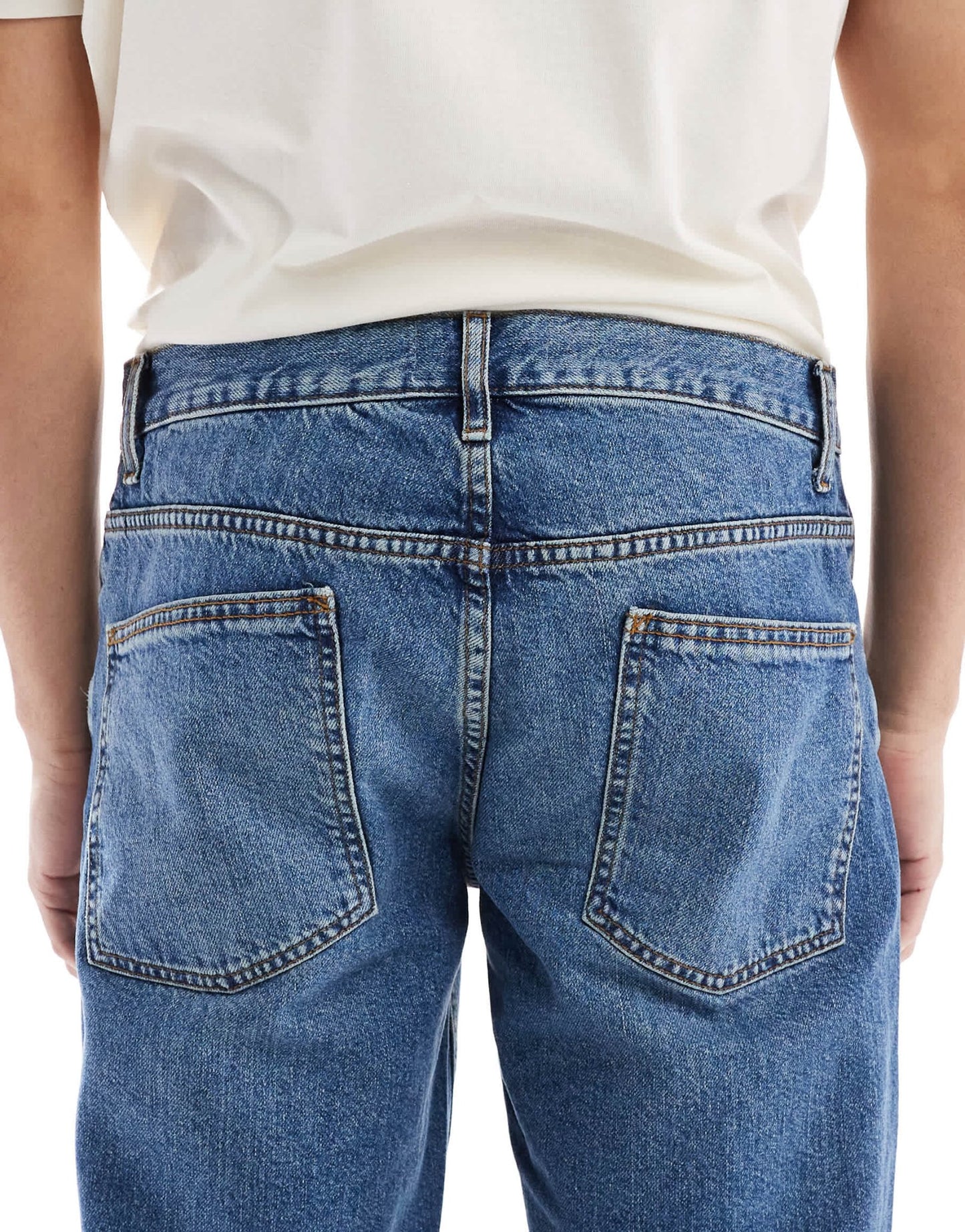 ASOS DESIGN tapered jeans in tinted dark wash blue - ASOS Sample Sale EU Store