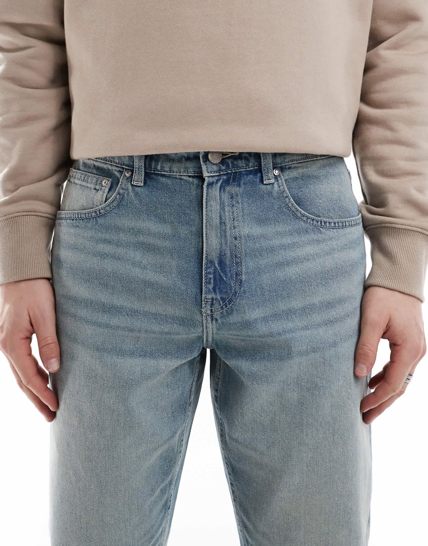 ASOS DESIGN tapered jeans with in light wash blue - ASOS Sample Sale EU Store