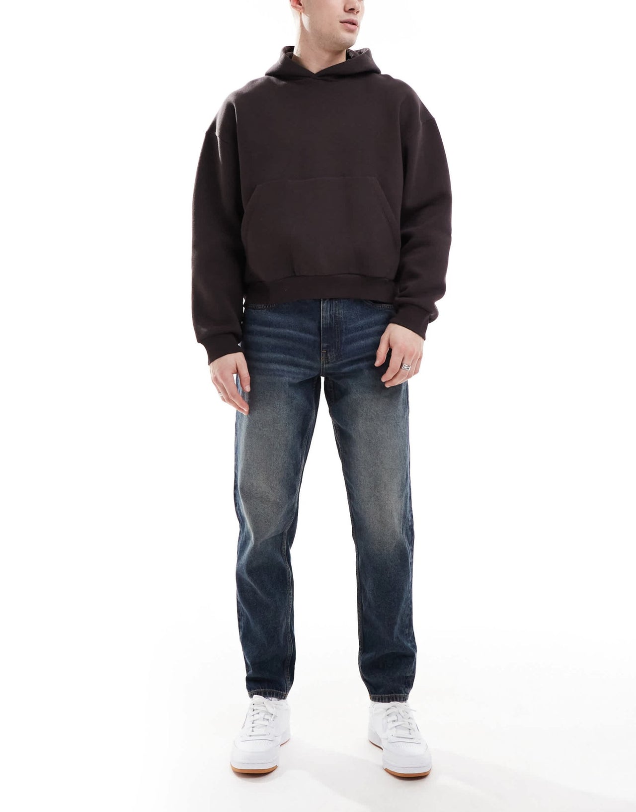 ASOS DESIGN tapered jeans with vintage tint in dark wash blue - ASOS Sample Sale EU Store