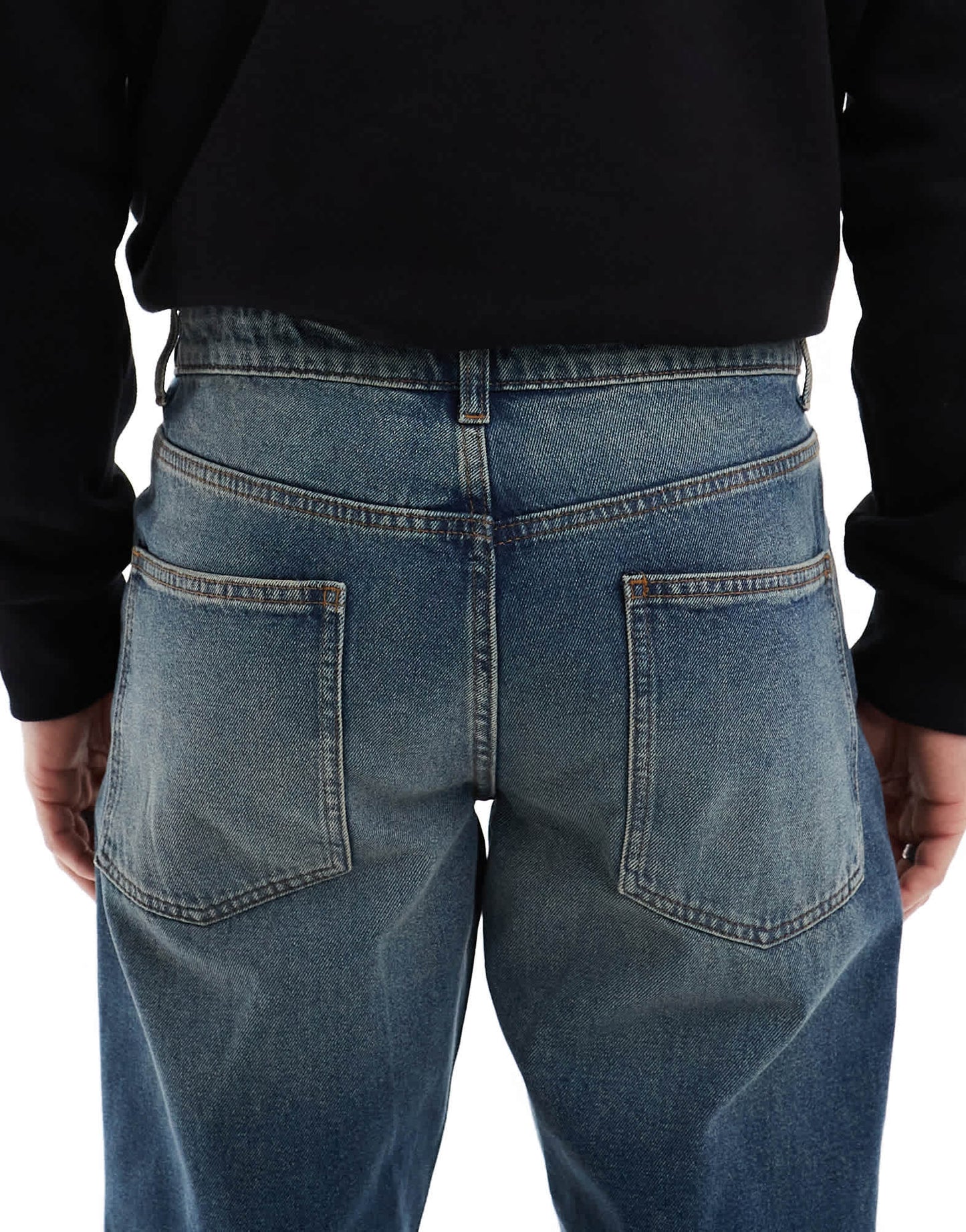 ASOS DESIGN tapered jeans with vintage tint in dark wash blue - ASOS Sample Sale EU Store