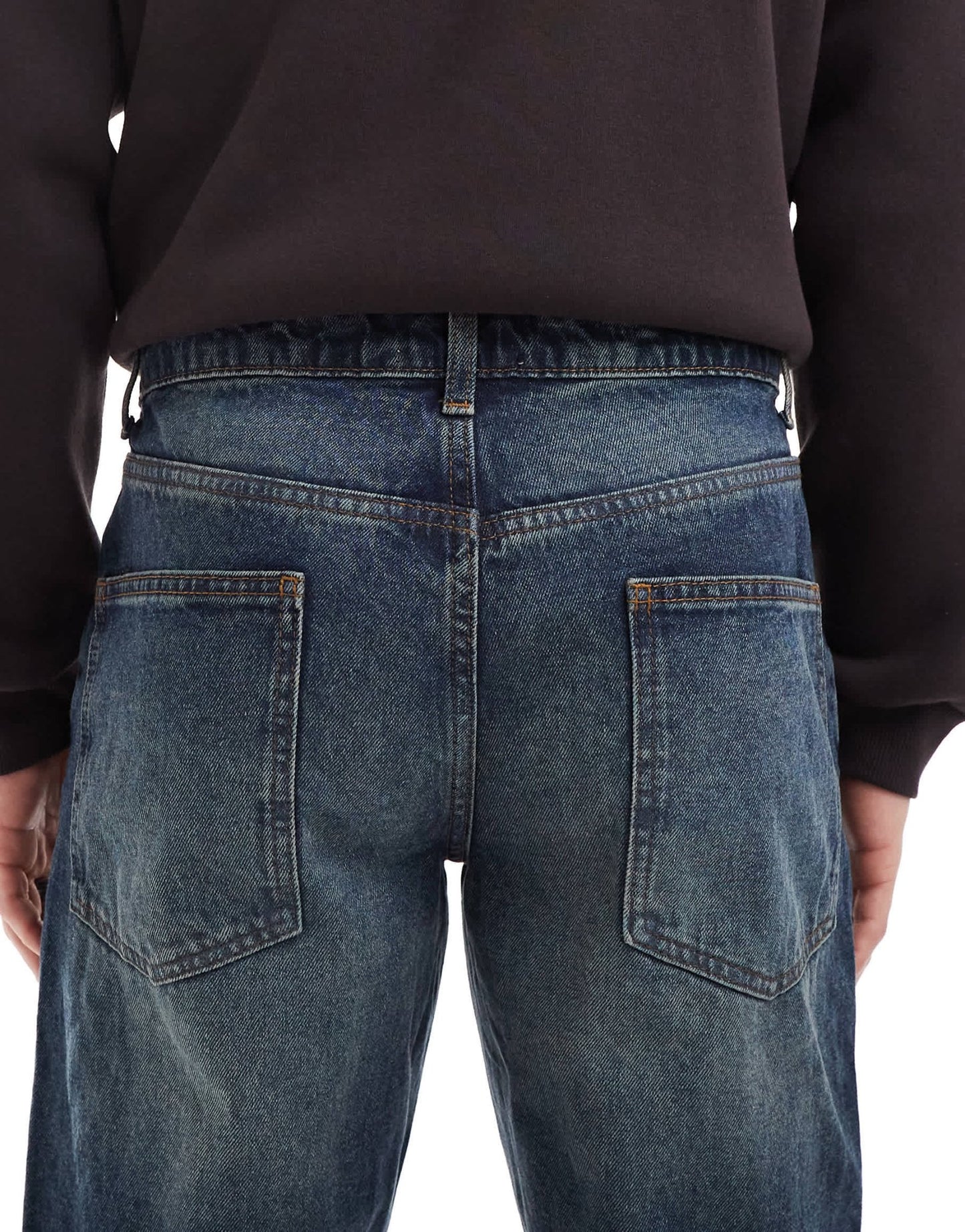 ASOS DESIGN tapered jeans with vintage tint in dark wash blue - ASOS Sample Sale EU Store