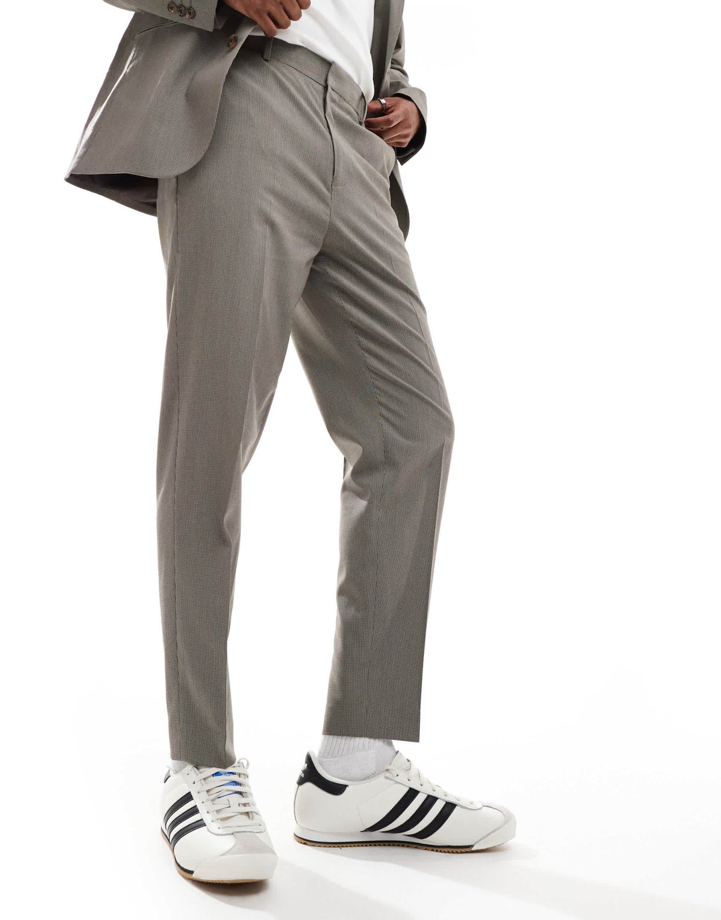 ASOS DESIGN tapered suit trousers in brown puppytooth - ASOS Sample Sale EU Store