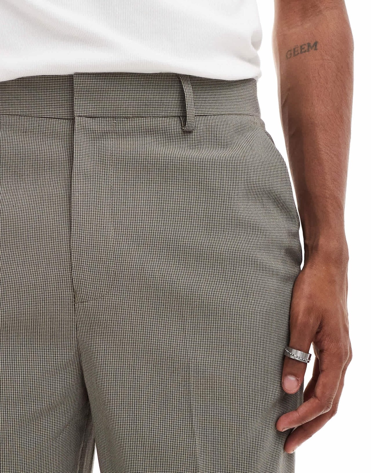 ASOS DESIGN tapered suit trousers in brown puppytooth - ASOS Sample Sale EU Store
