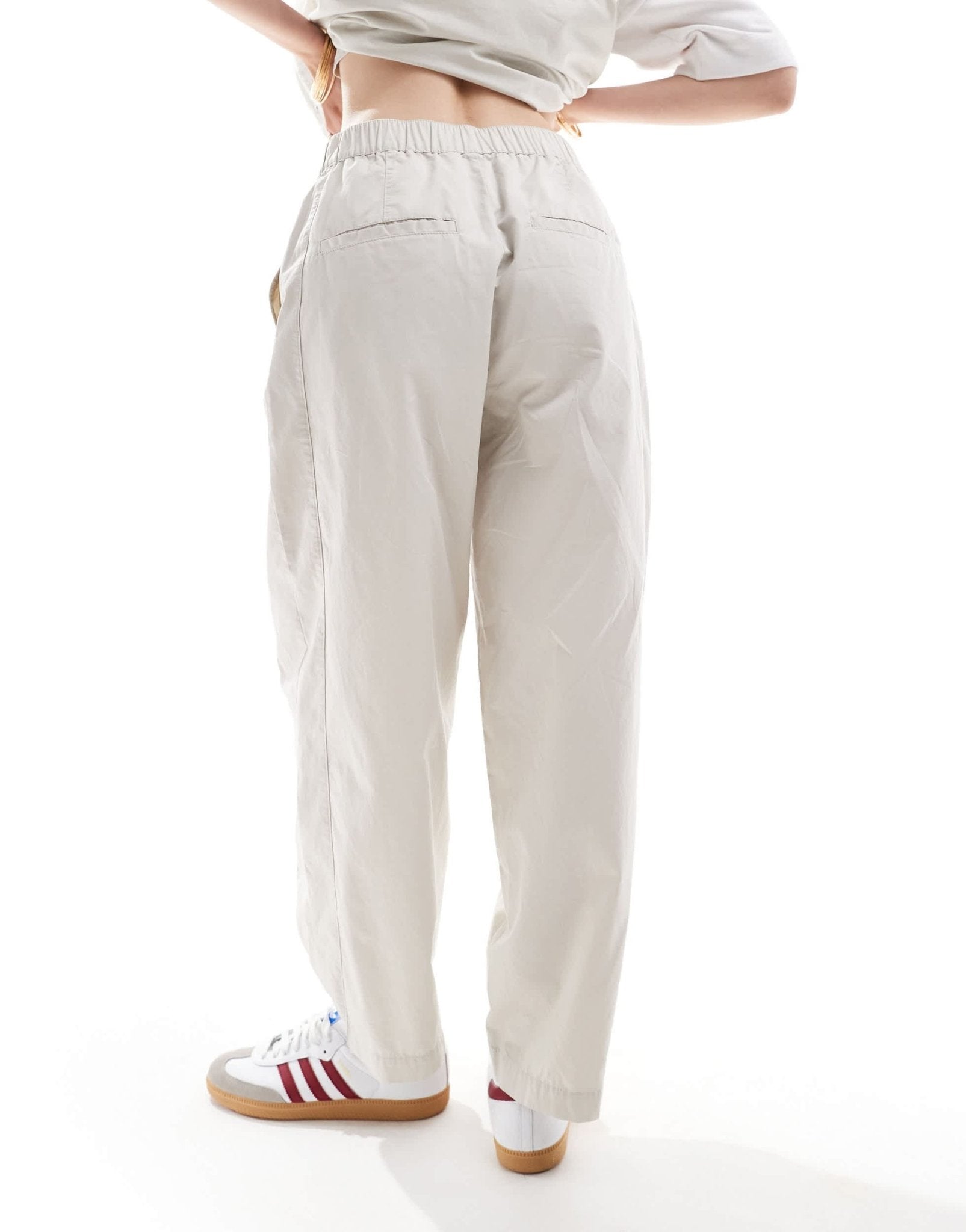 ASOS DESIGN tapered trouser with tab hem detail in stone co - ord - ASOS Sample Sale EU Store
