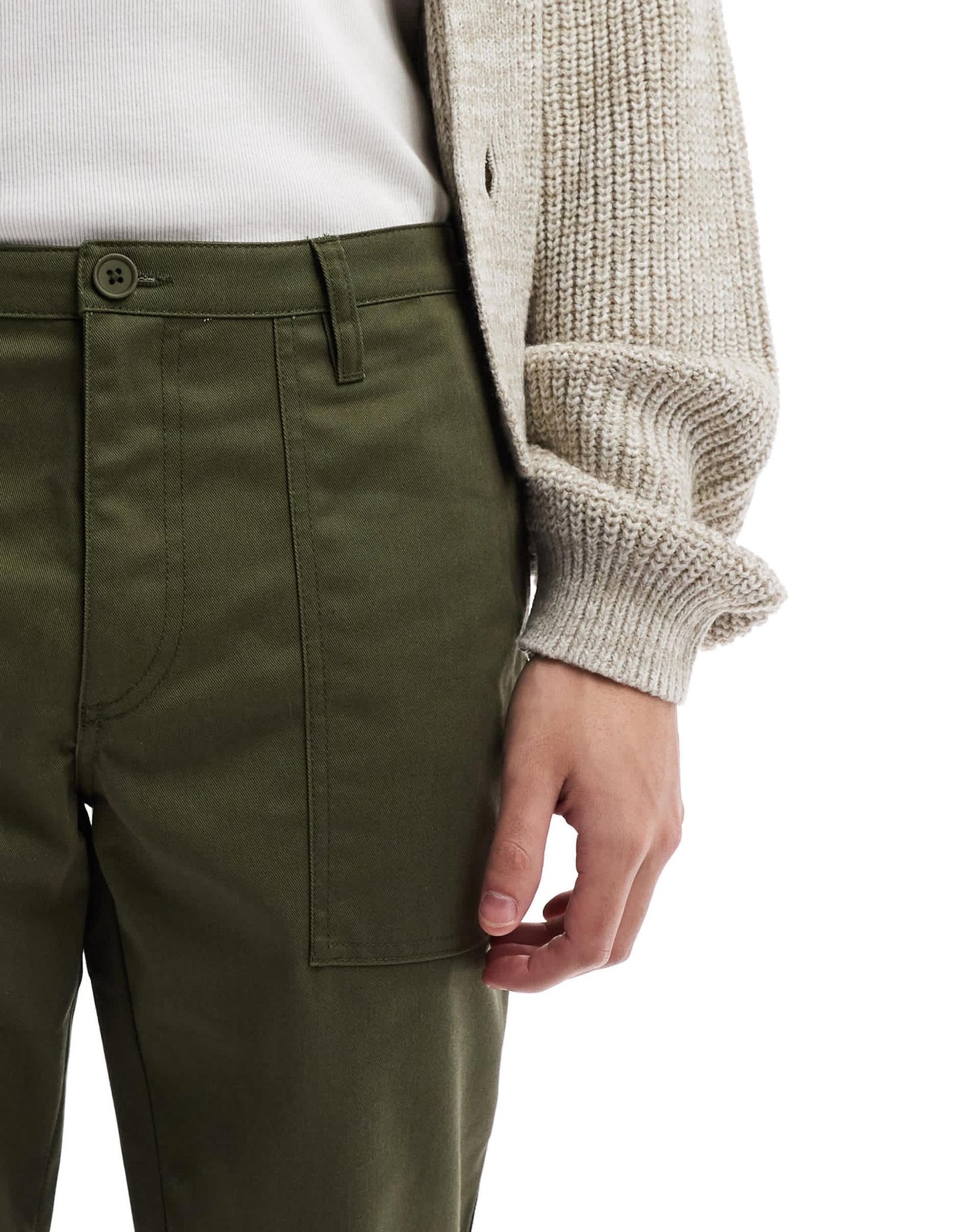 ASOS DESIGN tapered trousers in green - ASOS Sample Sale EU Store