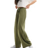 ASOS DESIGN tie belt wide leg trouser in khaki