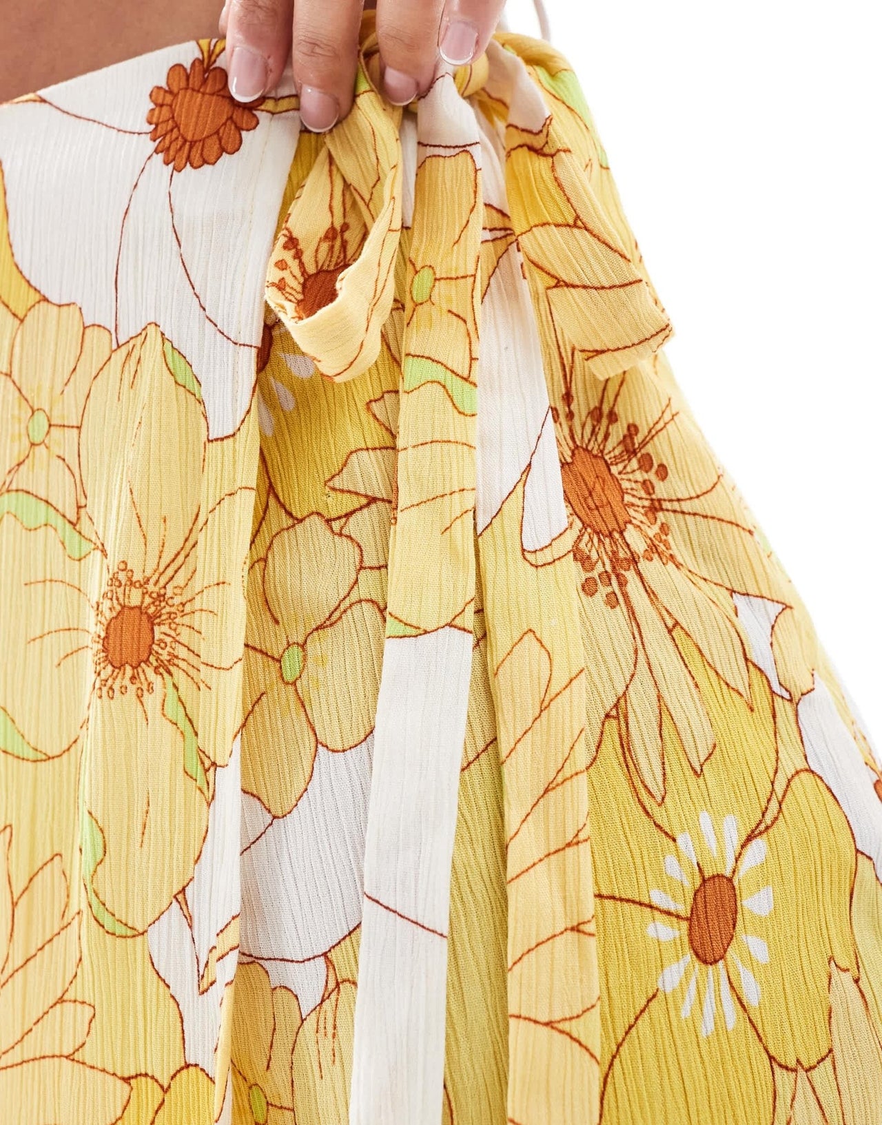 ASOS DESIGN tie waist skort in yellow floral print - ASOS Sample Sale EU Store