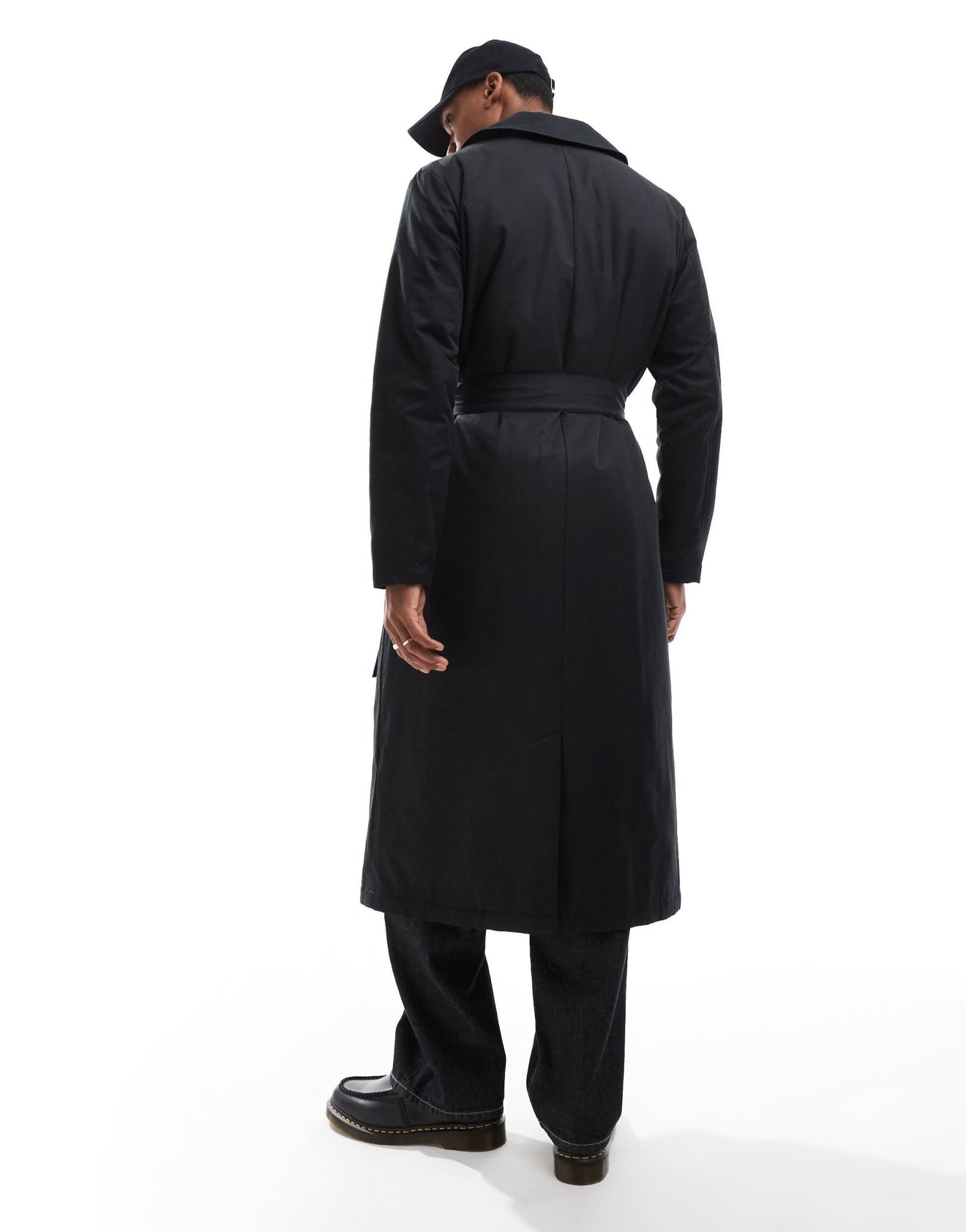 ASOS DESIGN trench coat with light wadding in black - ASOS Sample Sale EU Store