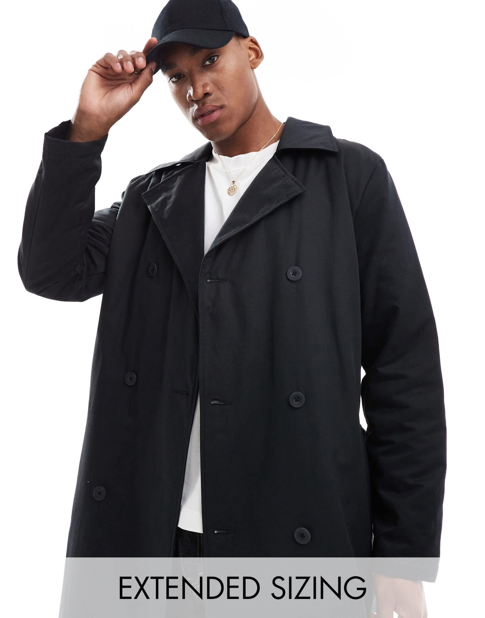 ASOS DESIGN trench coat with light wadding in black - ASOS Sample Sale EU Store