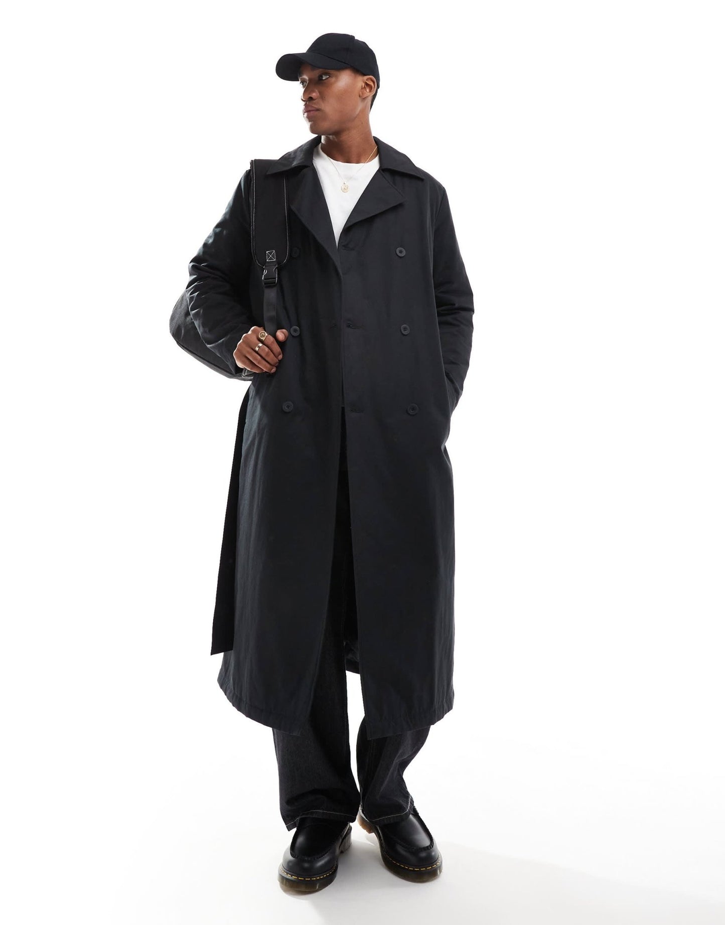 ASOS DESIGN trench coat with light wadding in black - ASOS Sample Sale EU Store