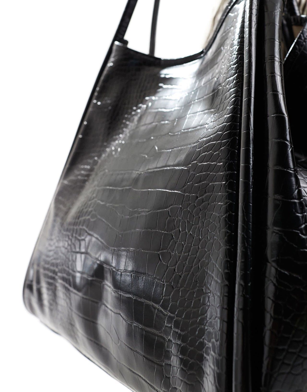 ASOS DESIGN tubular tote bag in black croc - ASOS Sample Sale EU Store