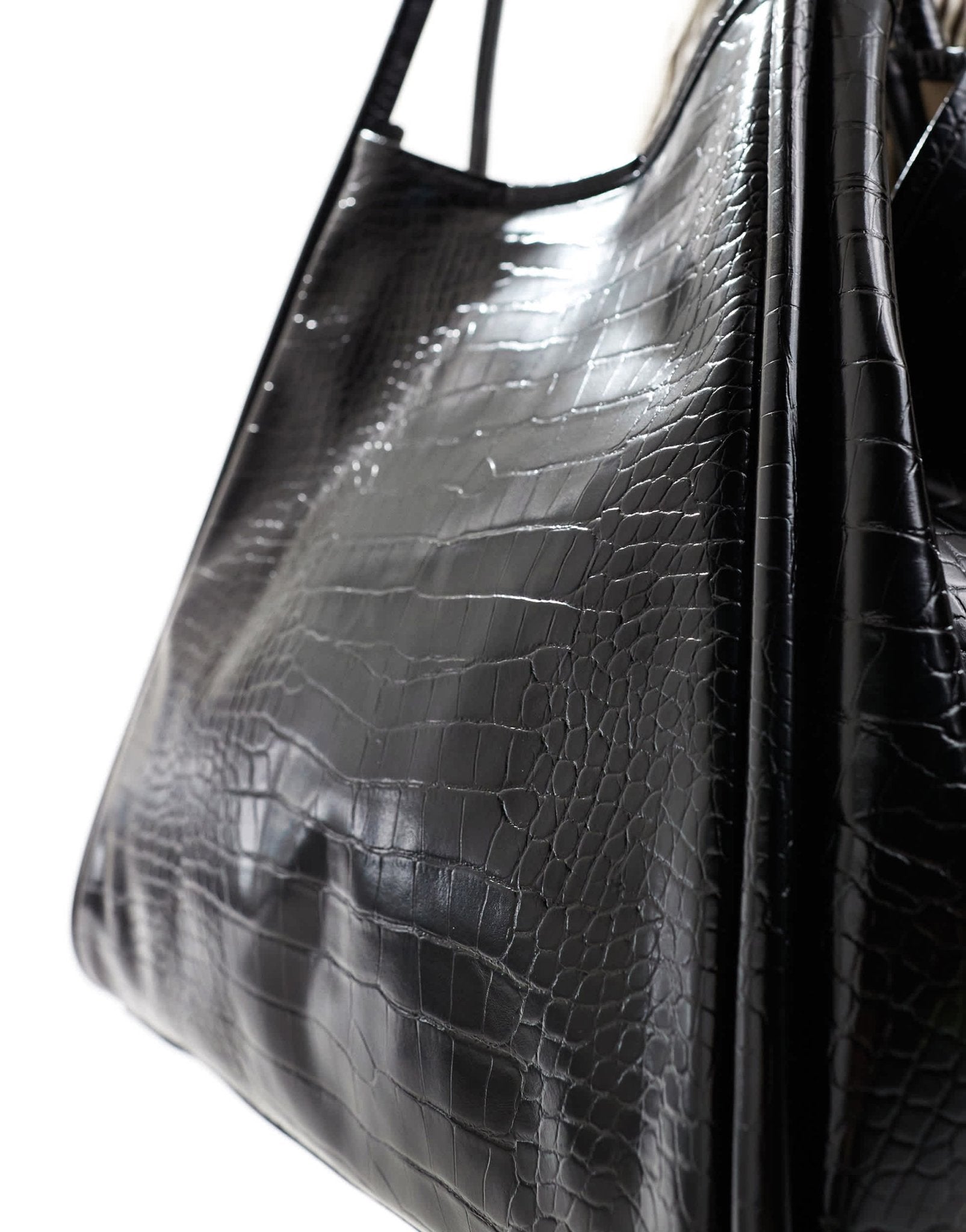 ASOS DESIGN tubular tote bag in black croc - ASOS Sample Sale EU Store