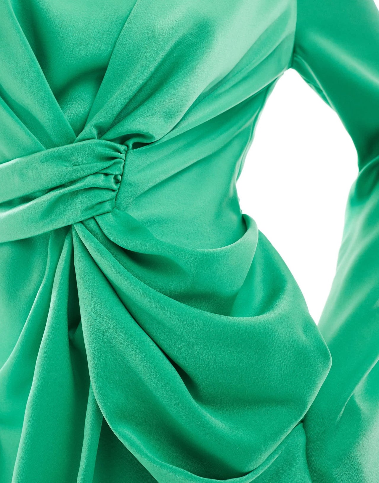 ASOS DESIGN twist front fluted sleeve maxi dress in green - ASOS Sample Sale EU Store