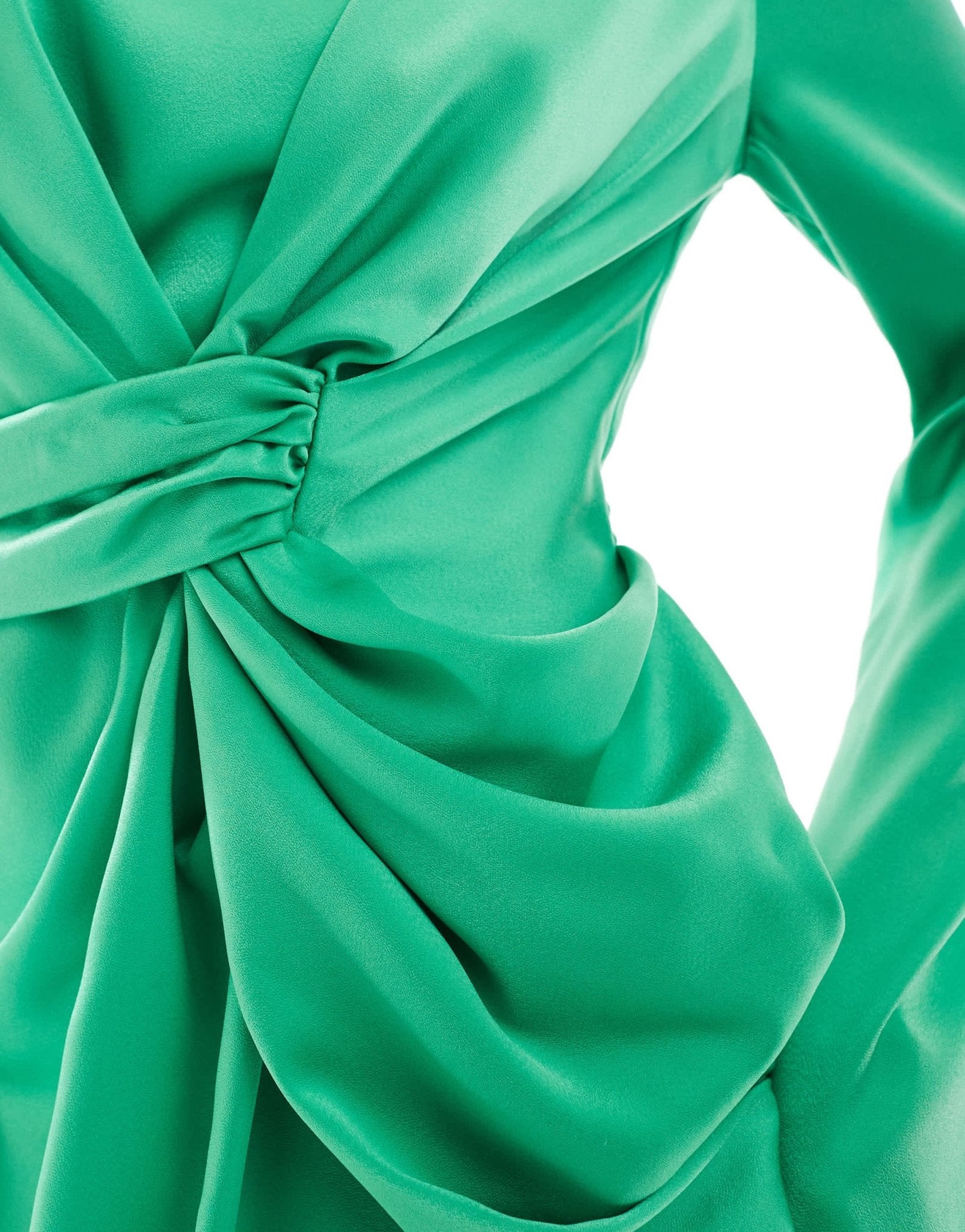 ASOS DESIGN twist front fluted sleeve maxi dress in green - ASOS Sample Sale EU Store