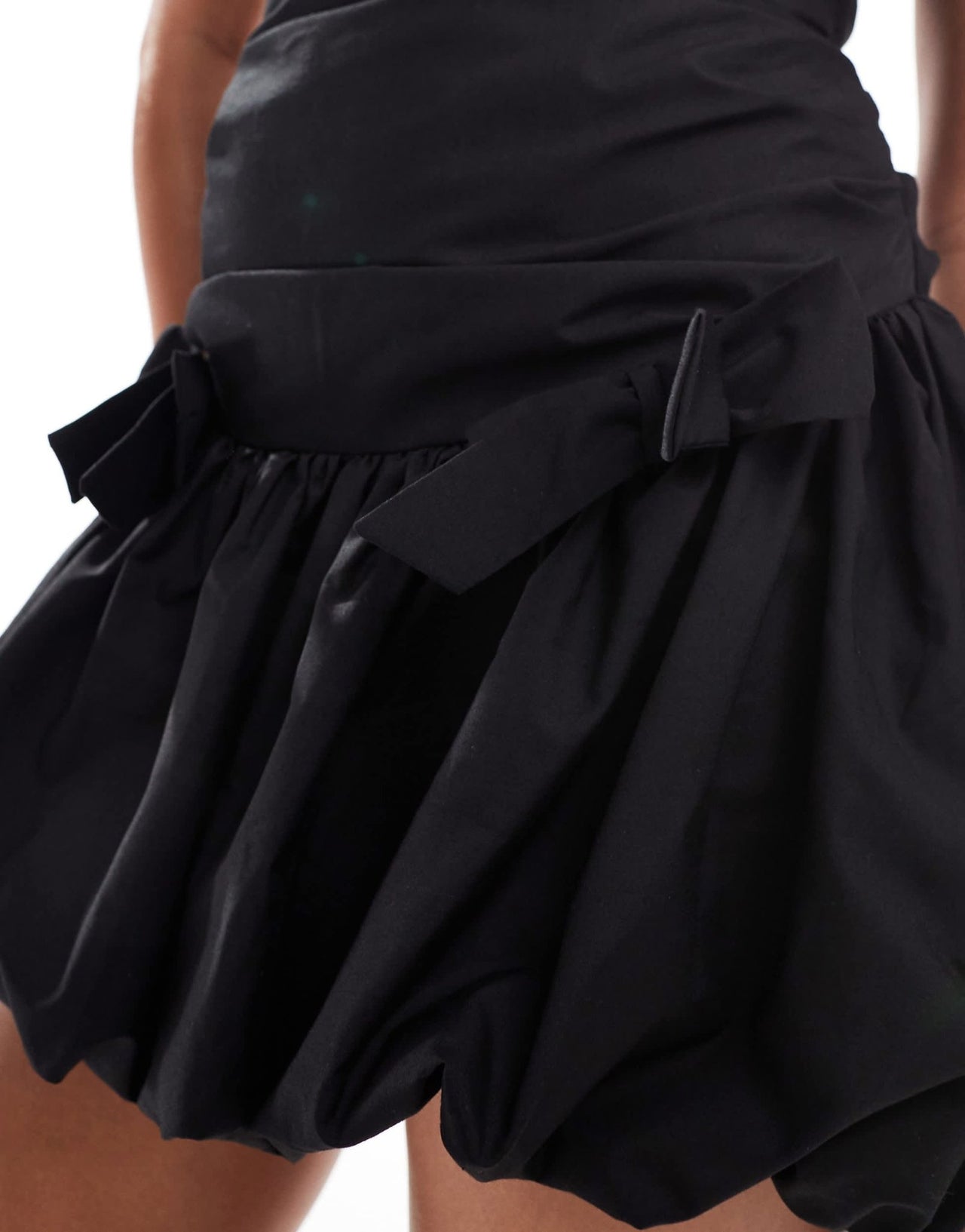 ASOS DESIGN ultimate bandeau mini puffball dress with bow skirt in black - ASOS Sample Sale EU Store