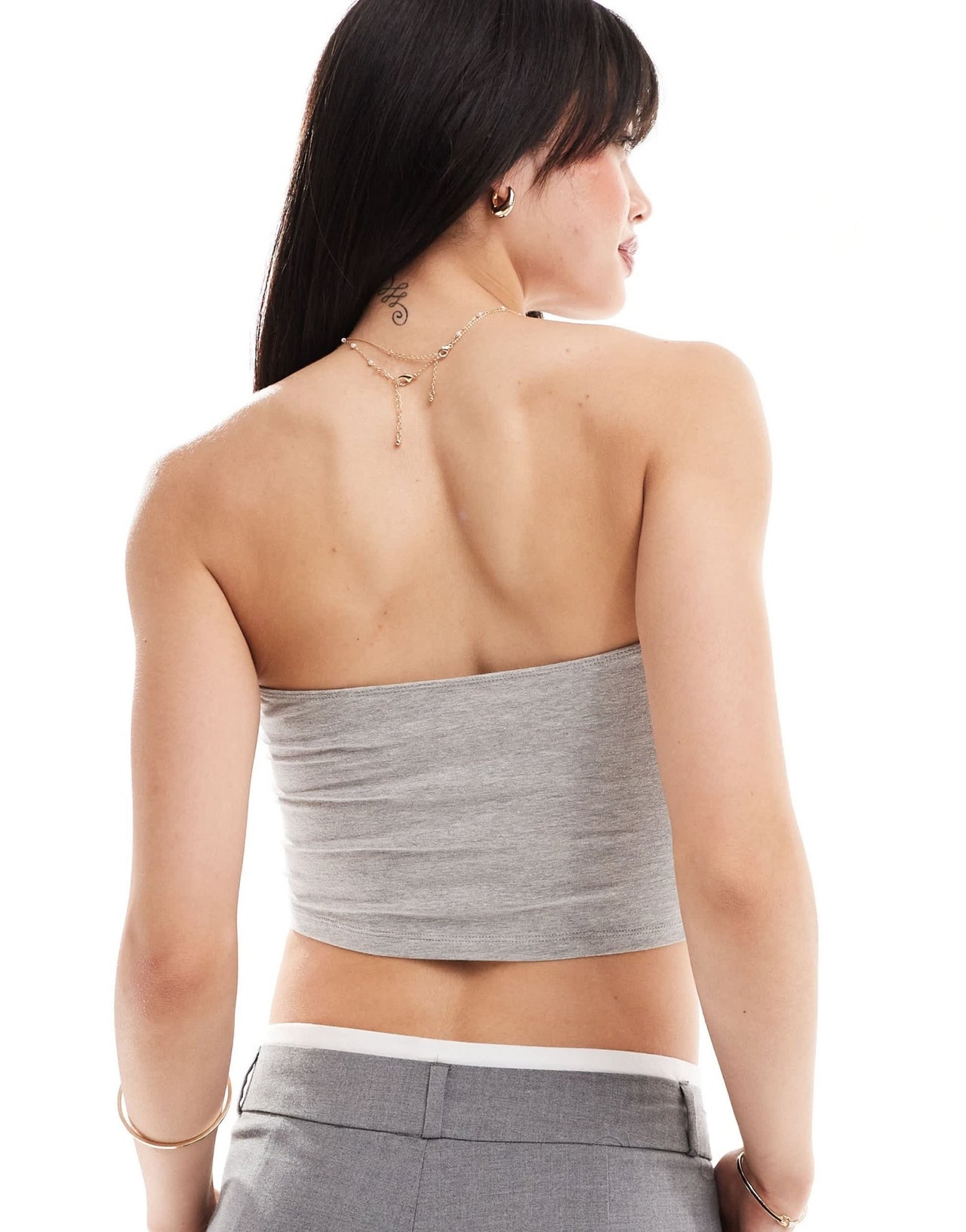 ASOS DESIGN ultimate crop bandeau top in grey marl - ASOS Sample Sale EU Store