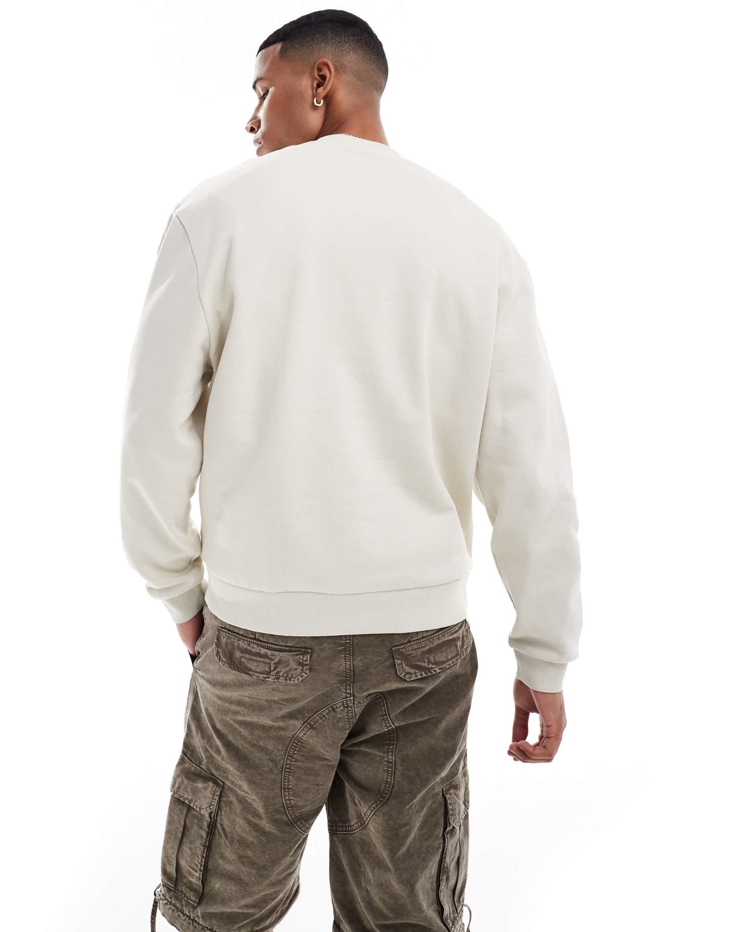 ASOS DESIGN unisex oversized sweatshirt with Looney Tunes Marvin the Martian print in stone - ASOS Sample Sale EU Store