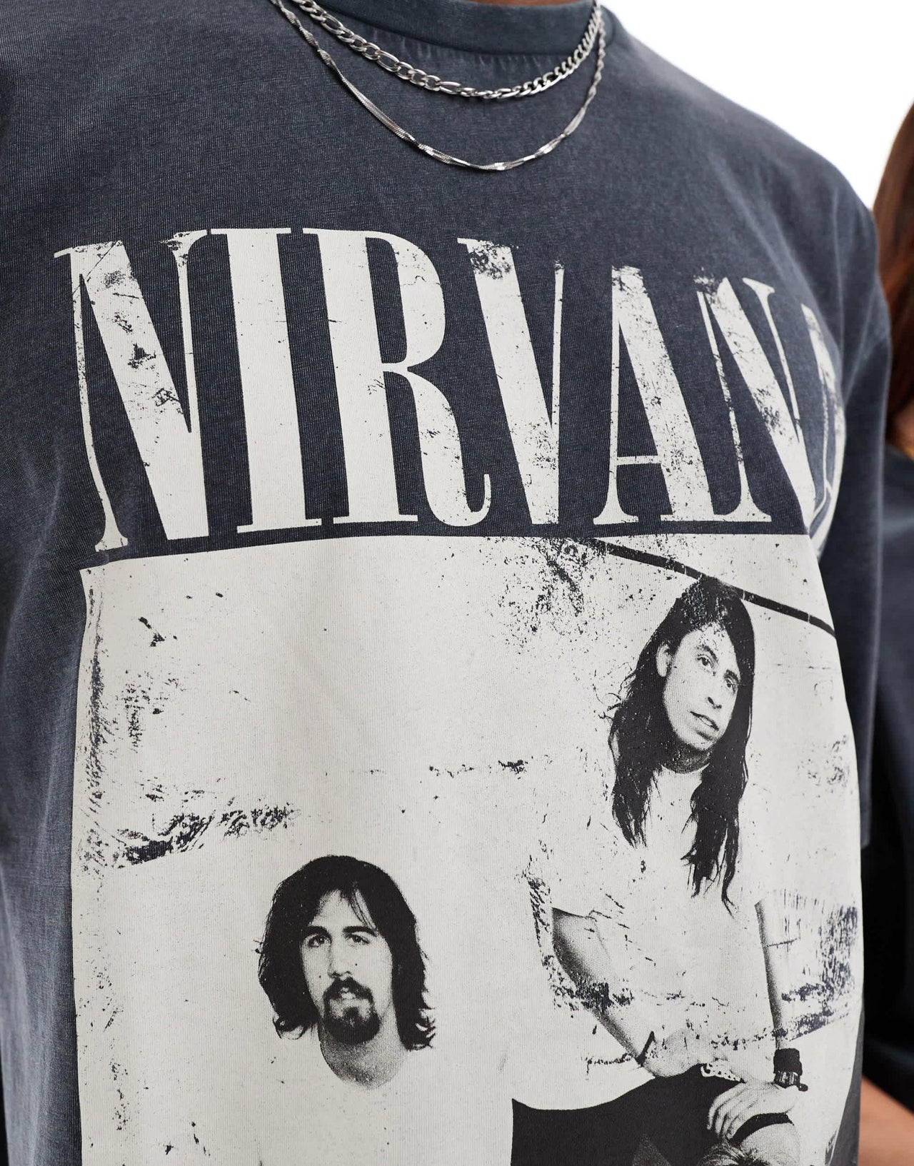 ASOS DESIGN unisex oversized t-shirt with Nirvana prints and embroidery in washed black - ASOS Sample Sale EU Store