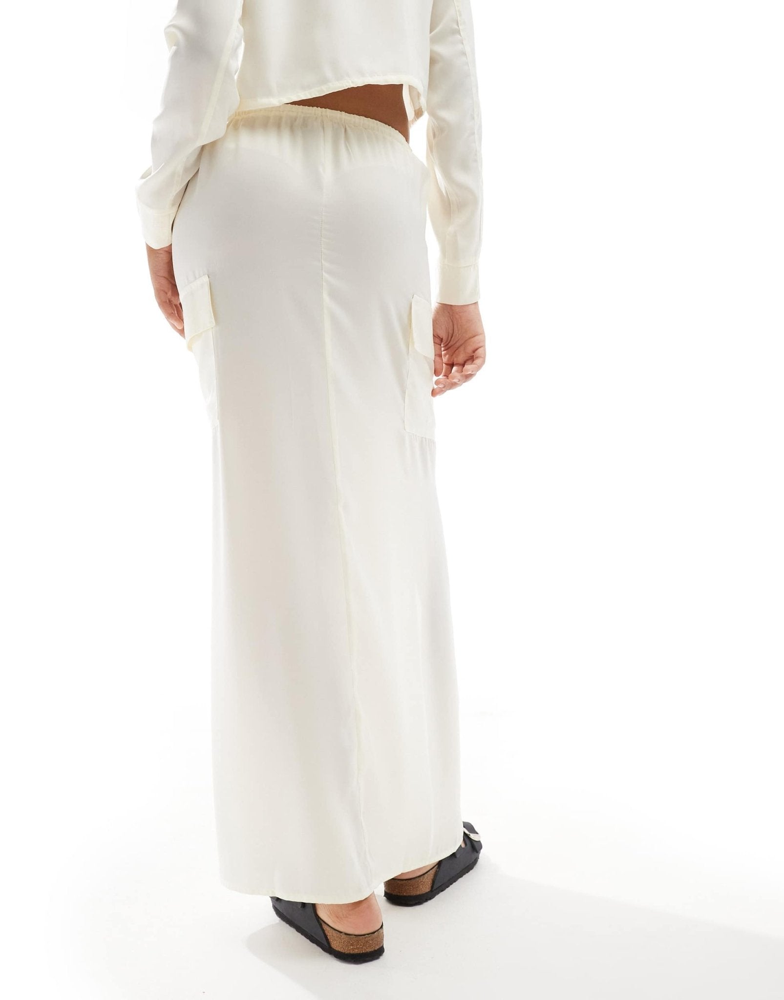 ASOS DESIGN utility co - ord maxi skirt in cream - ASOS Sample Sale EU Store