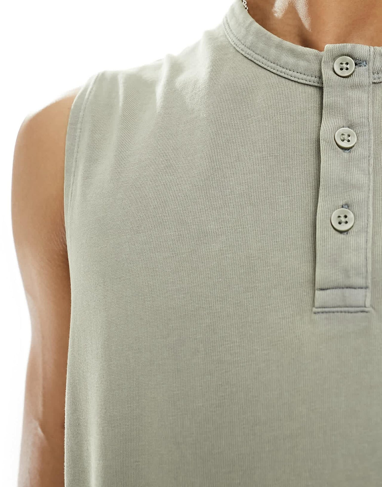 ASOS DESIGN vest in vintage wash with button detail - ASOS Sample Sale EU Store