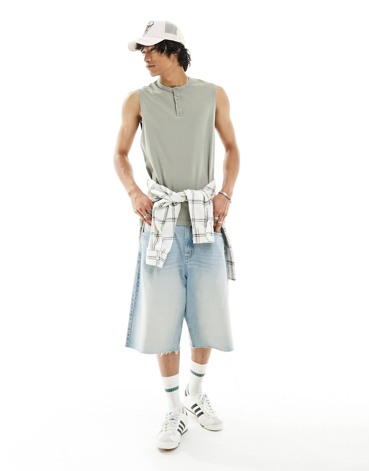 ASOS DESIGN vest in vintage wash with button detail - ASOS Sample Sale EU Store