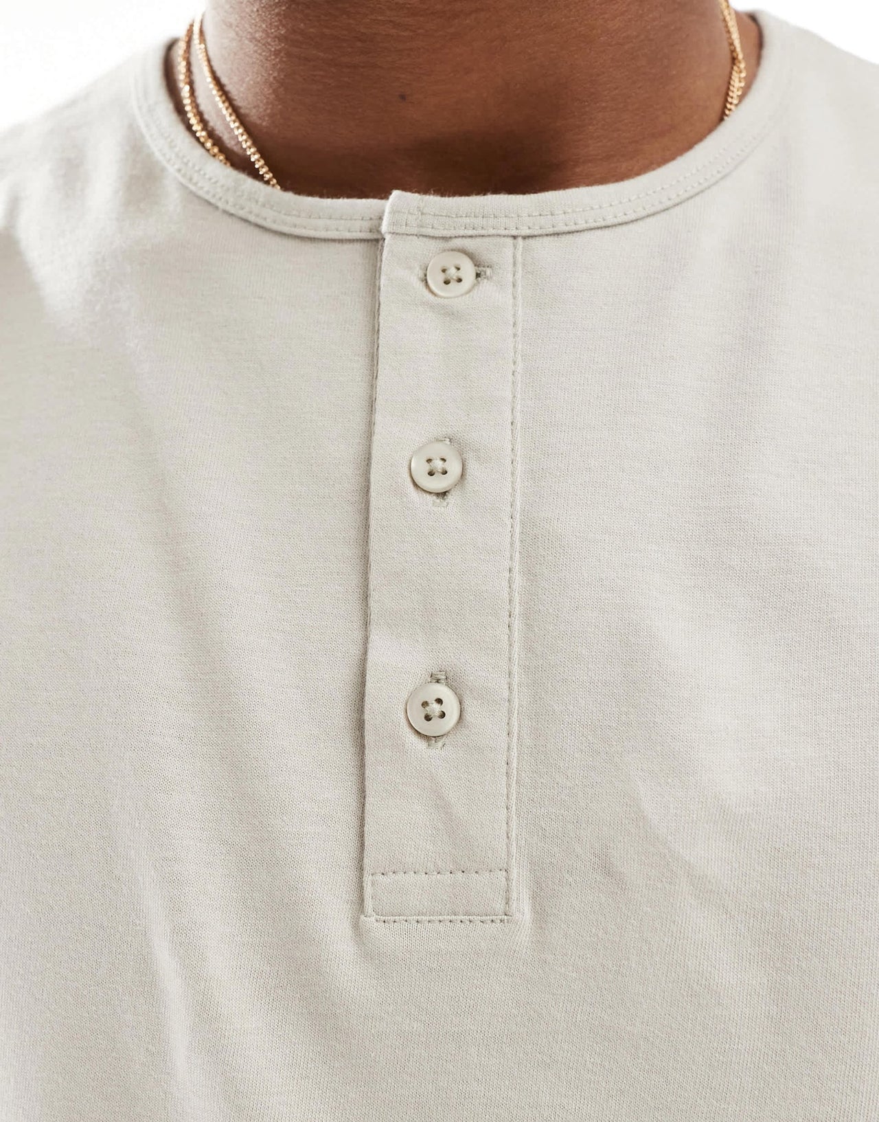 ASOS DESIGN vest with button up crew neck in stone - ASOS Sample Sale EU Store