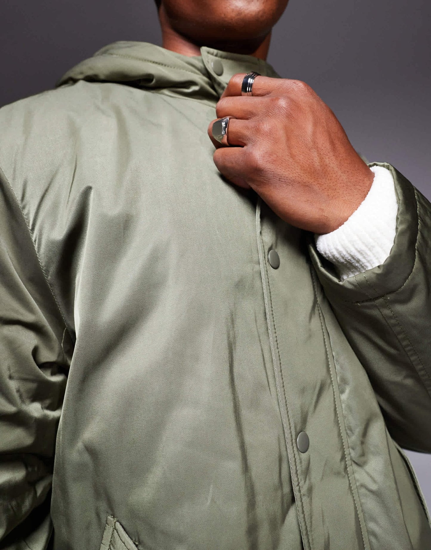 ASOS DESIGN wadded borg lined parka in khaki - ASOS Sample Sale EU Store