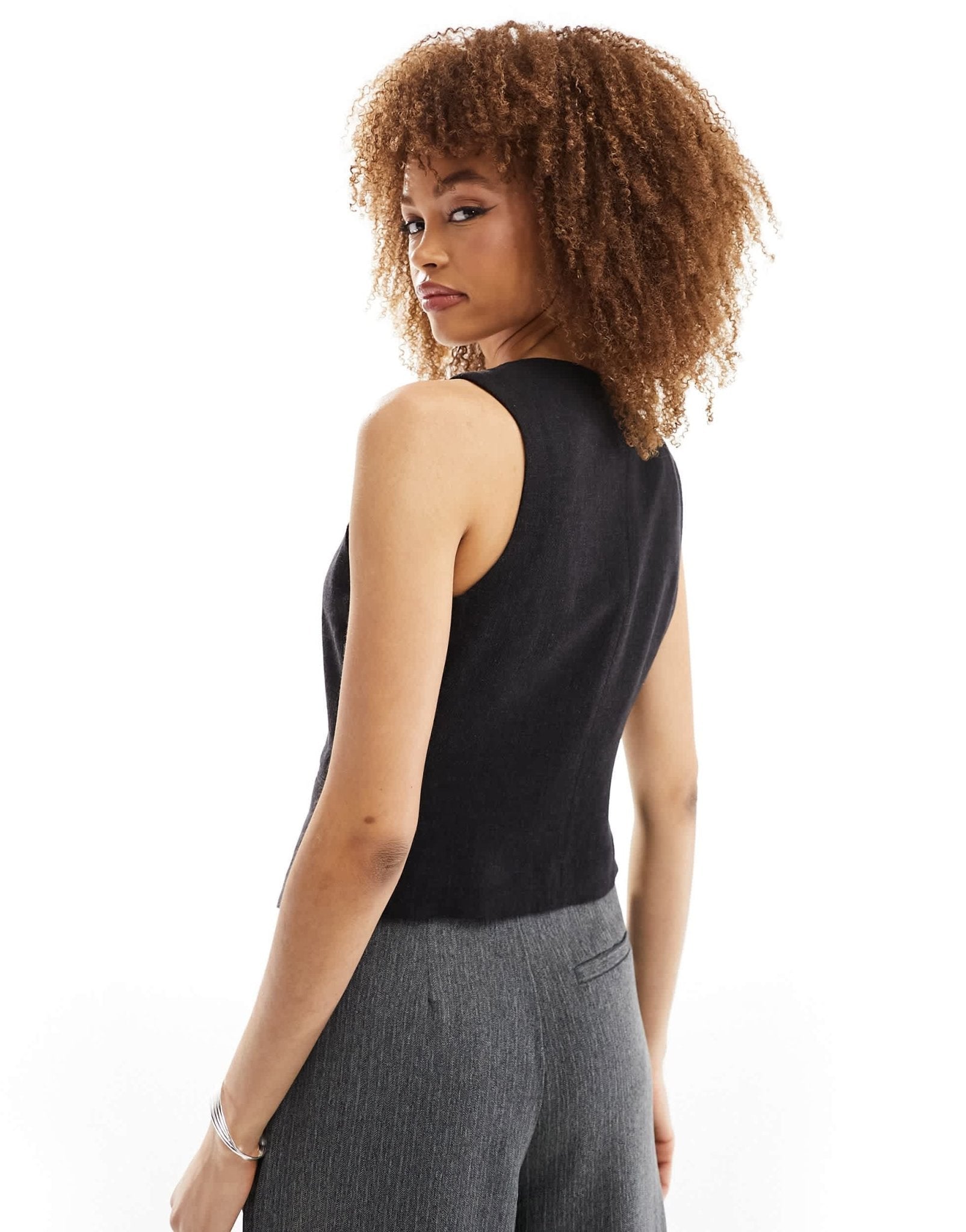 ASOS DESIGN waistcoat with linen in black - ASOS Sample Sale EU Store