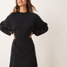 ASOS DESIGN waisted sweat mini dress in black