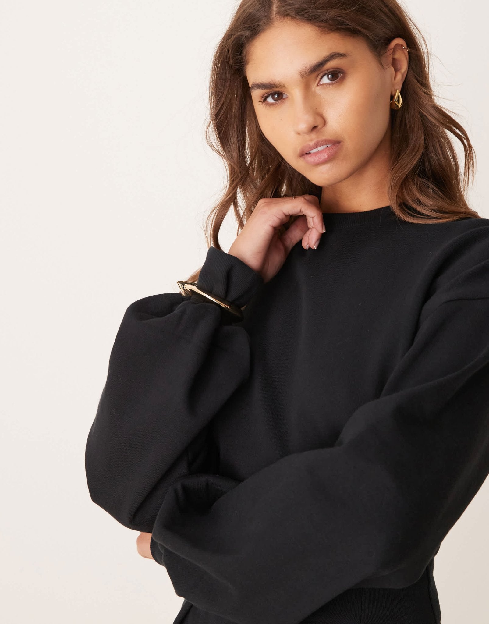 ASOS DESIGN waisted sweat mini dress in black - ASOS Sample Sale EU Store