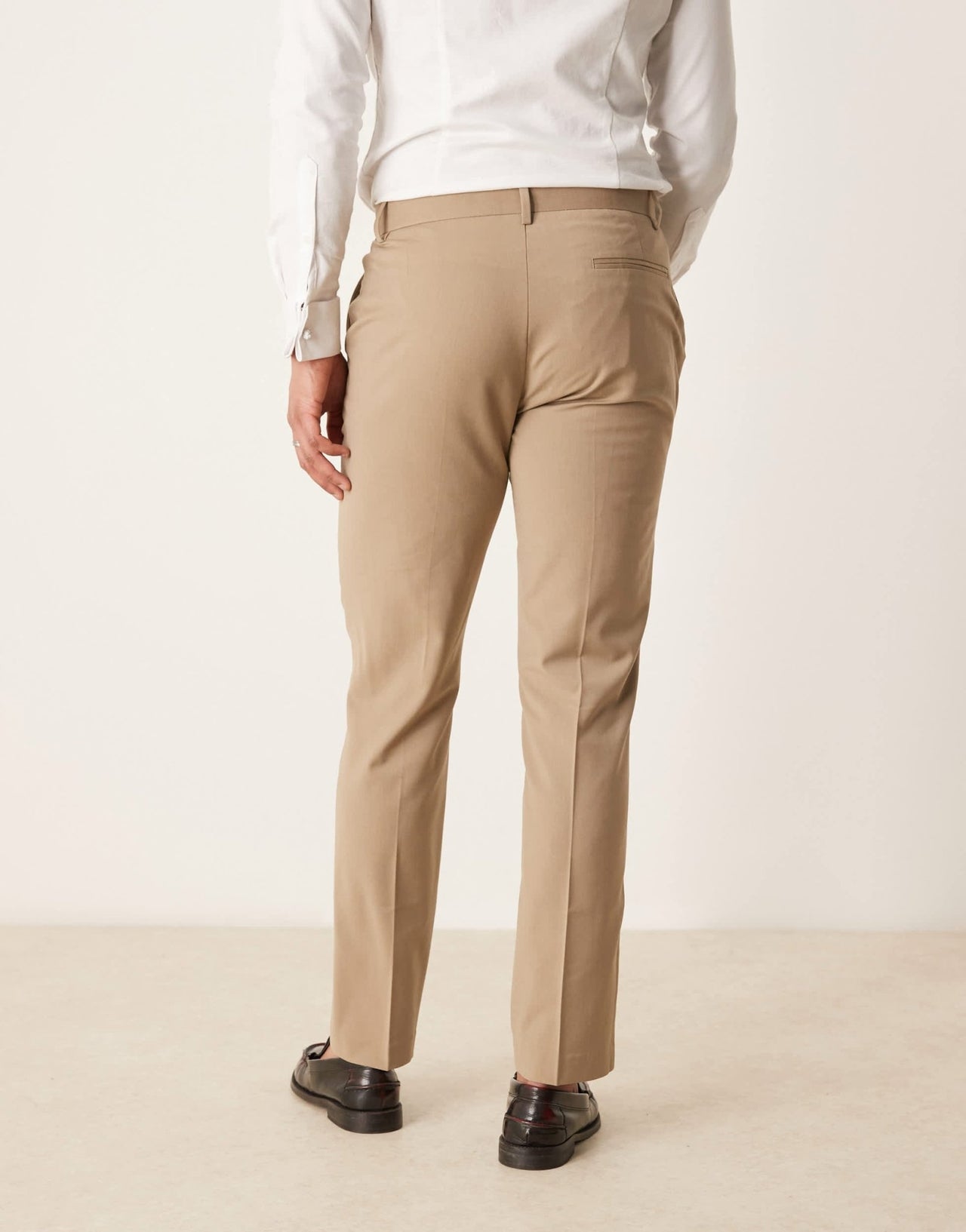 ASOS DESIGN washable slim suit trousers with lightweight worsted wool in beige - ASOS Sample Sale EU Store