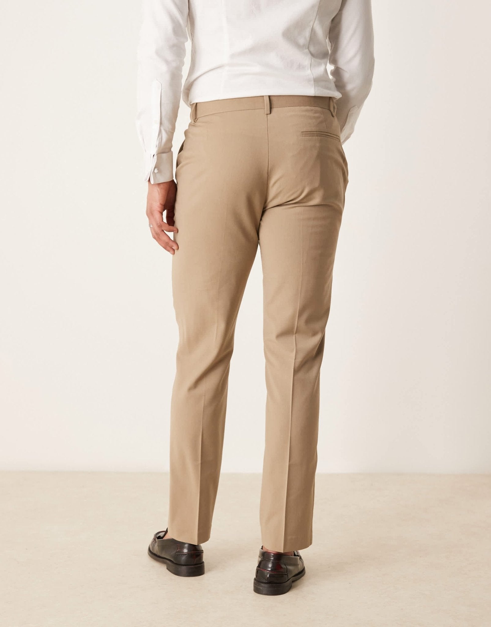 ASOS DESIGN washable slim suit trousers with lightweight worsted wool in beige - ASOS Sample Sale EU Store