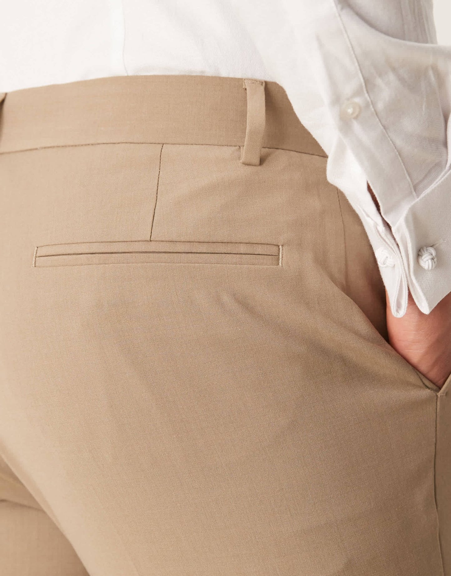 ASOS DESIGN washable slim suit trousers with lightweight worsted wool in beige - ASOS Sample Sale EU Store