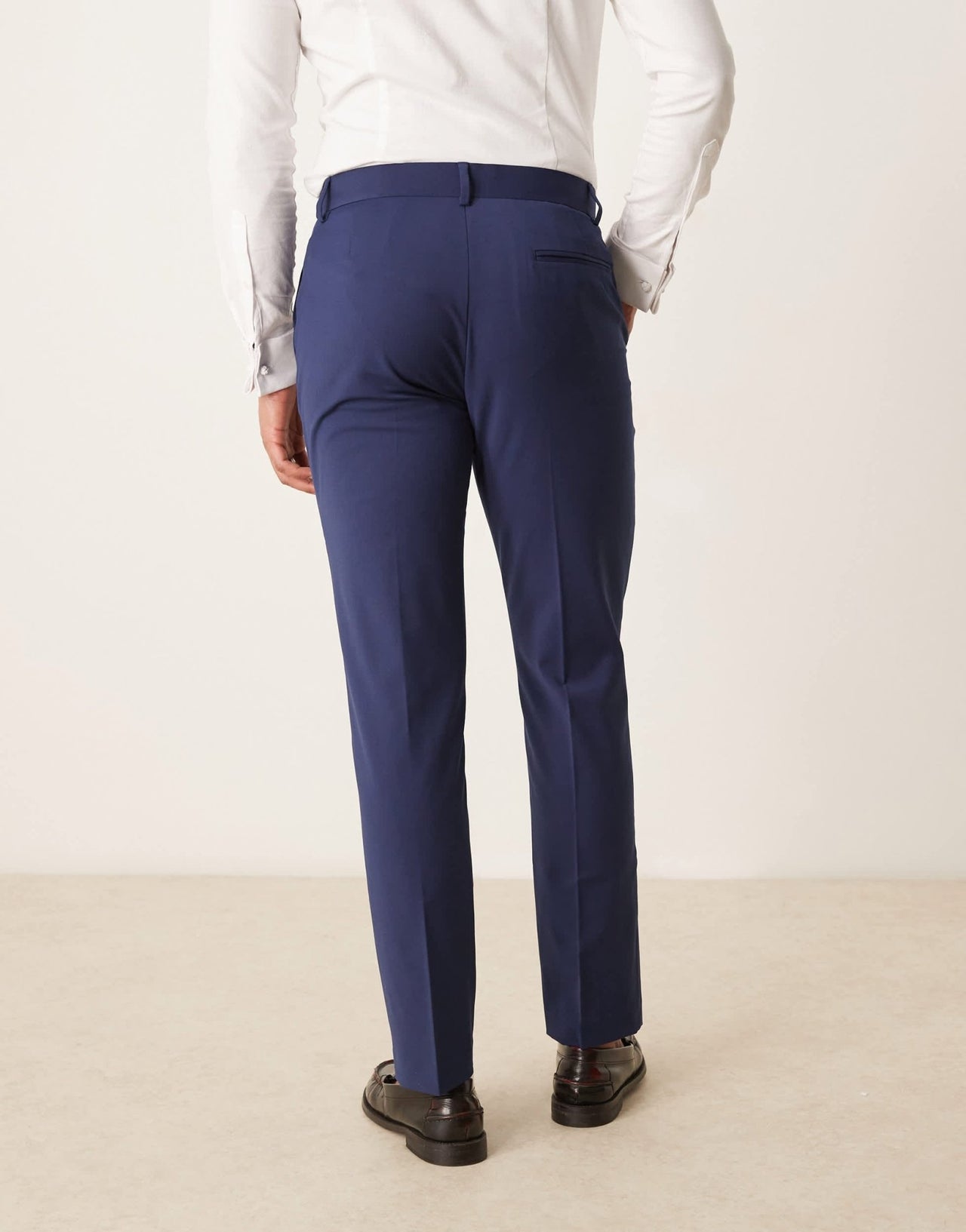 ASOS DESIGN washable slim suit trousers with lightweight worsted wool in blue - ASOS Sample Sale EU Store