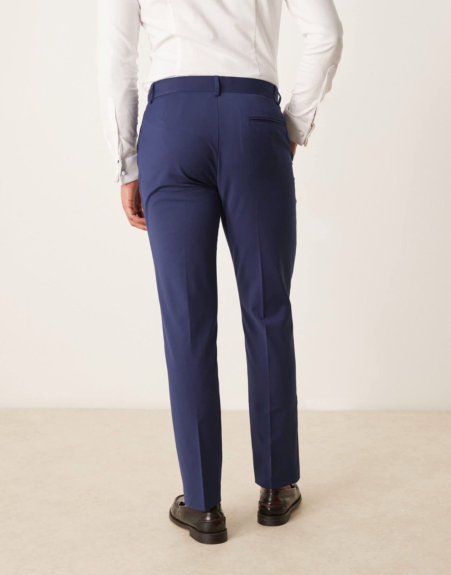 ASOS DESIGN washable slim suit trousers with lightweight worsted wool in blue - ASOS Sample Sale EU Store
